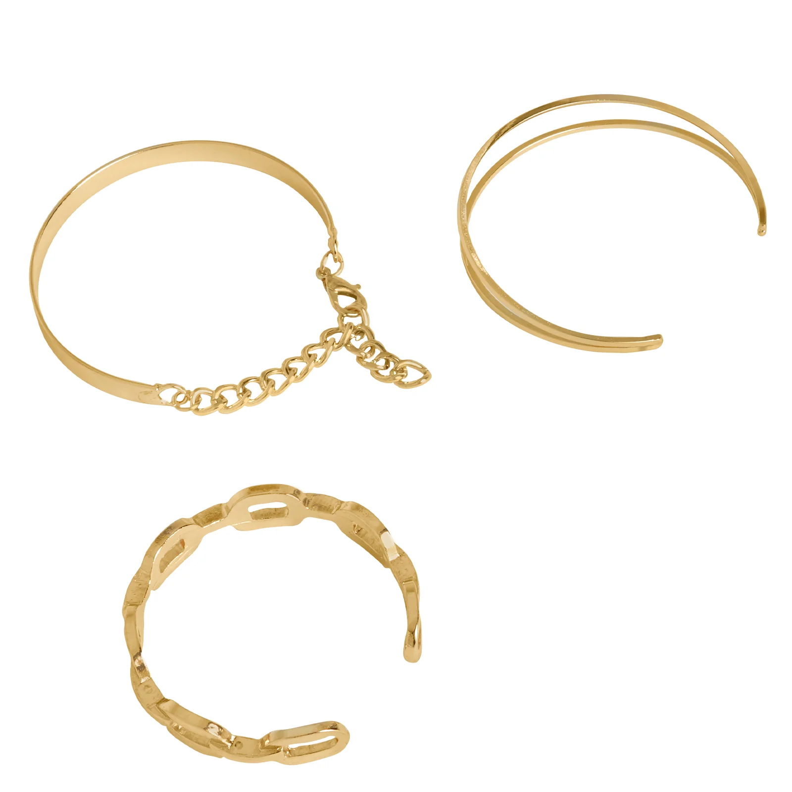 Hard To Get Gold Chain Set of 3 Bracelets - Image 5