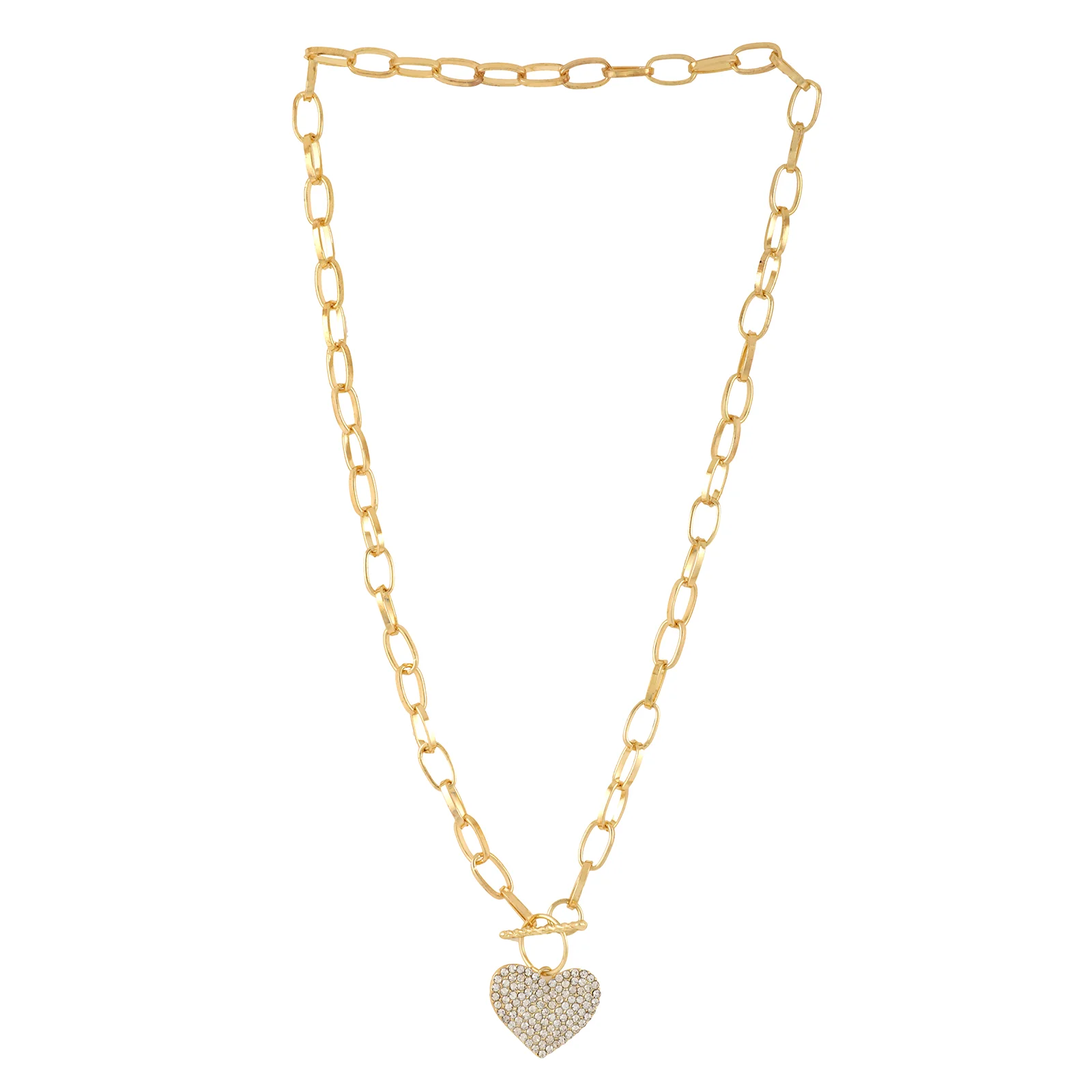 Bewitched Heart Eyes Linked Gold Necklace - Image 3