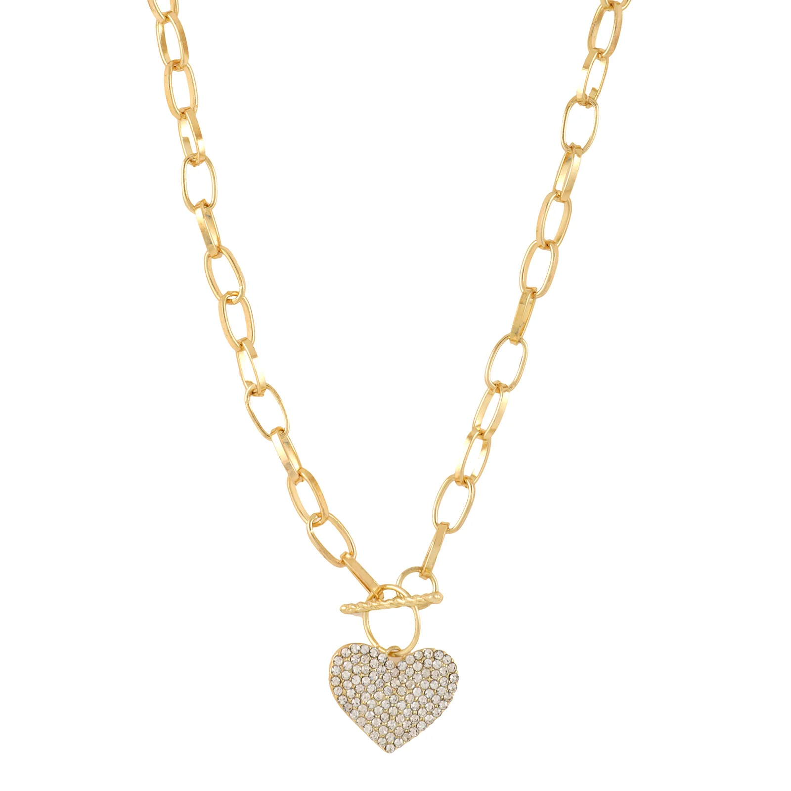 Bewitched Heart Eyes Linked Gold Necklace - Image 4