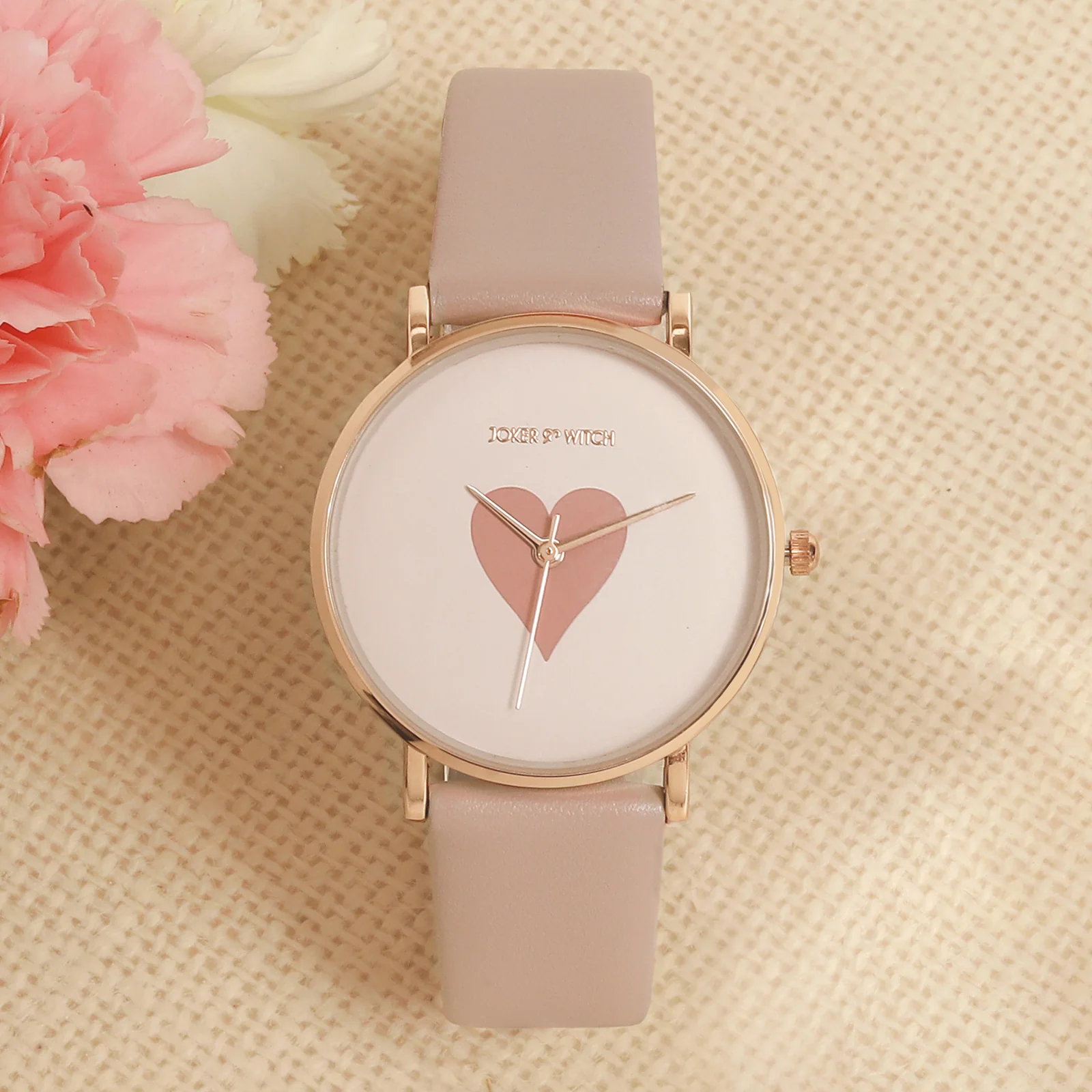 Printed Heartfelt Pink Medium Dial PU Strap Women's Watch - Image 3