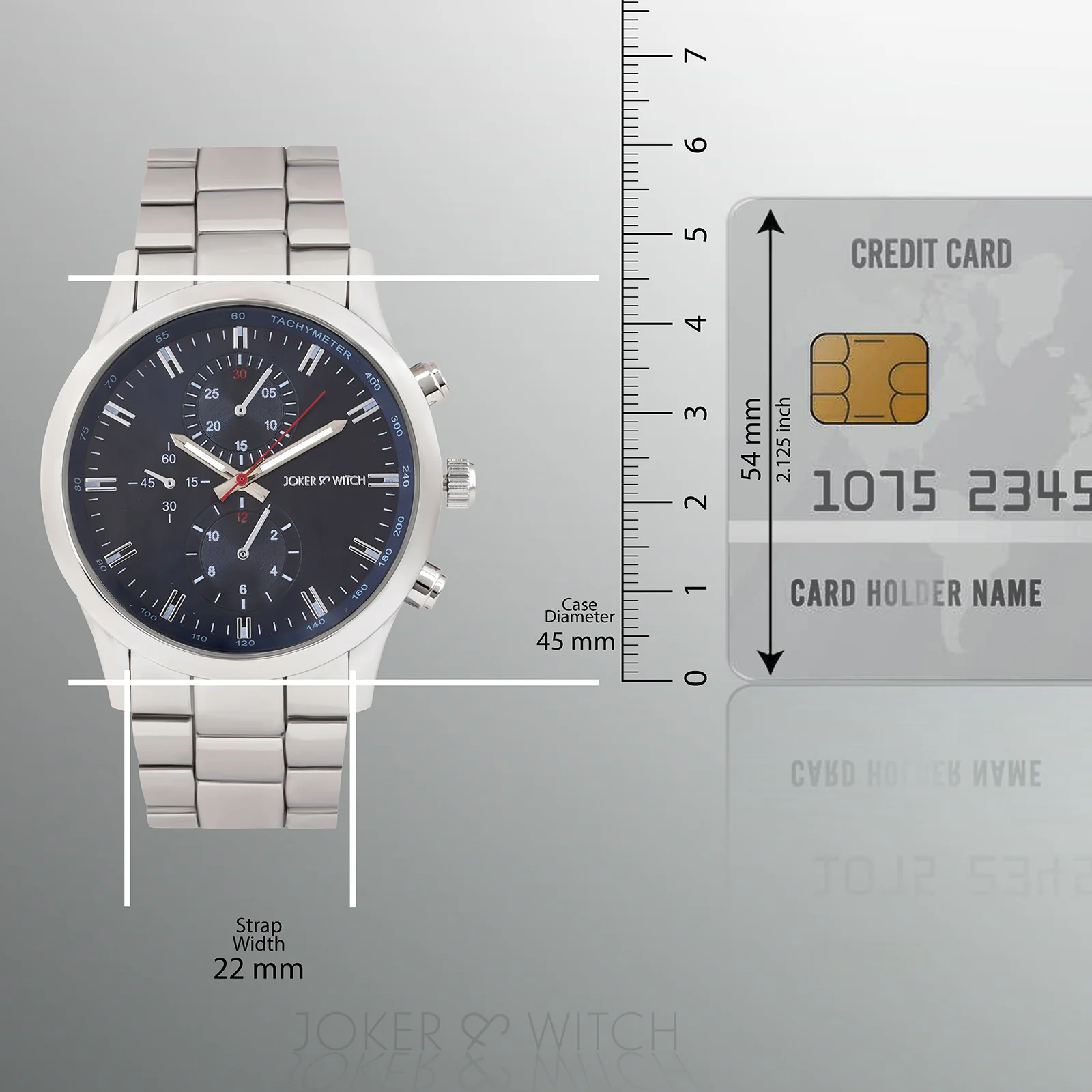 Heath Blue XLarge Dial Silver Linked Chain Strap Men's Watch - Image 8