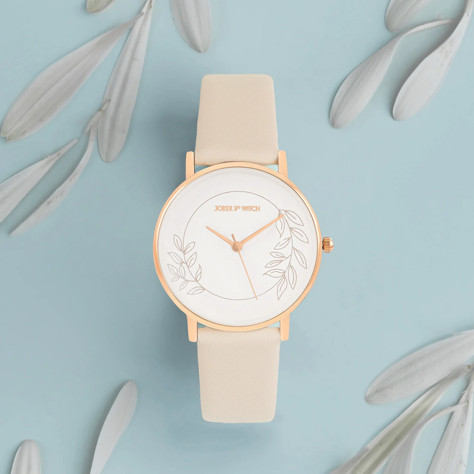 Printed Heather White Medium Dial Brown PU Strap Women's Watch - Image 3