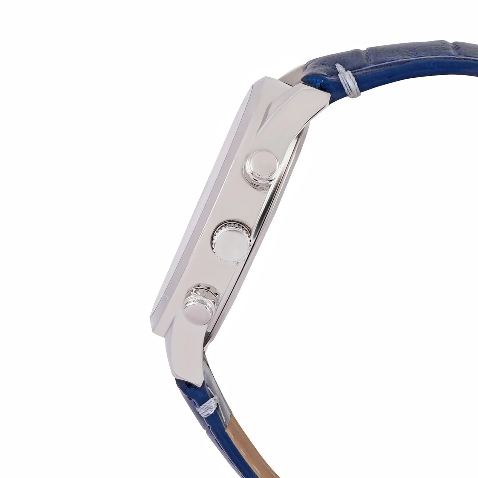 Heisler White Large Dial Blue PU Strap Men's Watch - Image 5