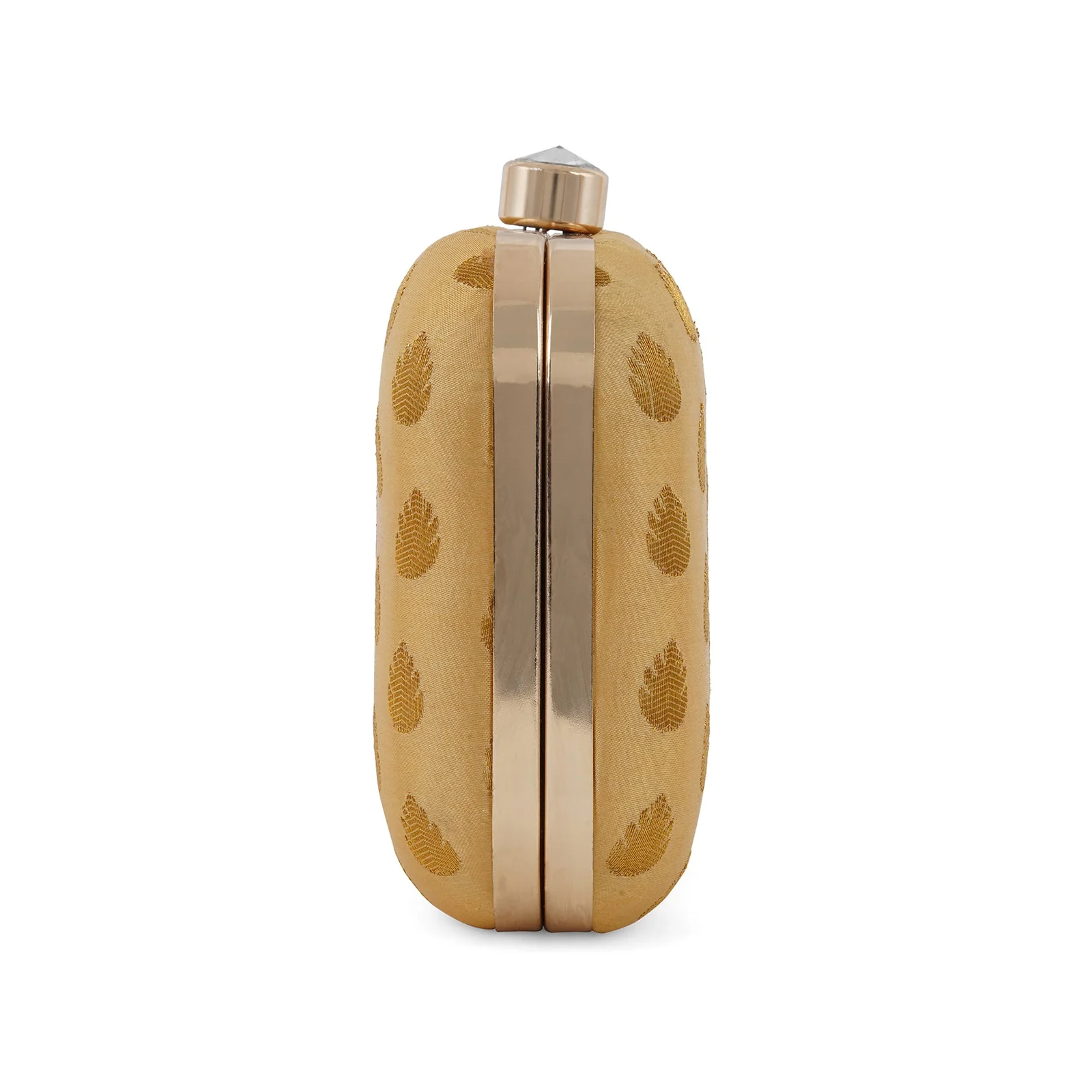 Heritage Hue Cream Brocade Fabric Clutch - Image 5