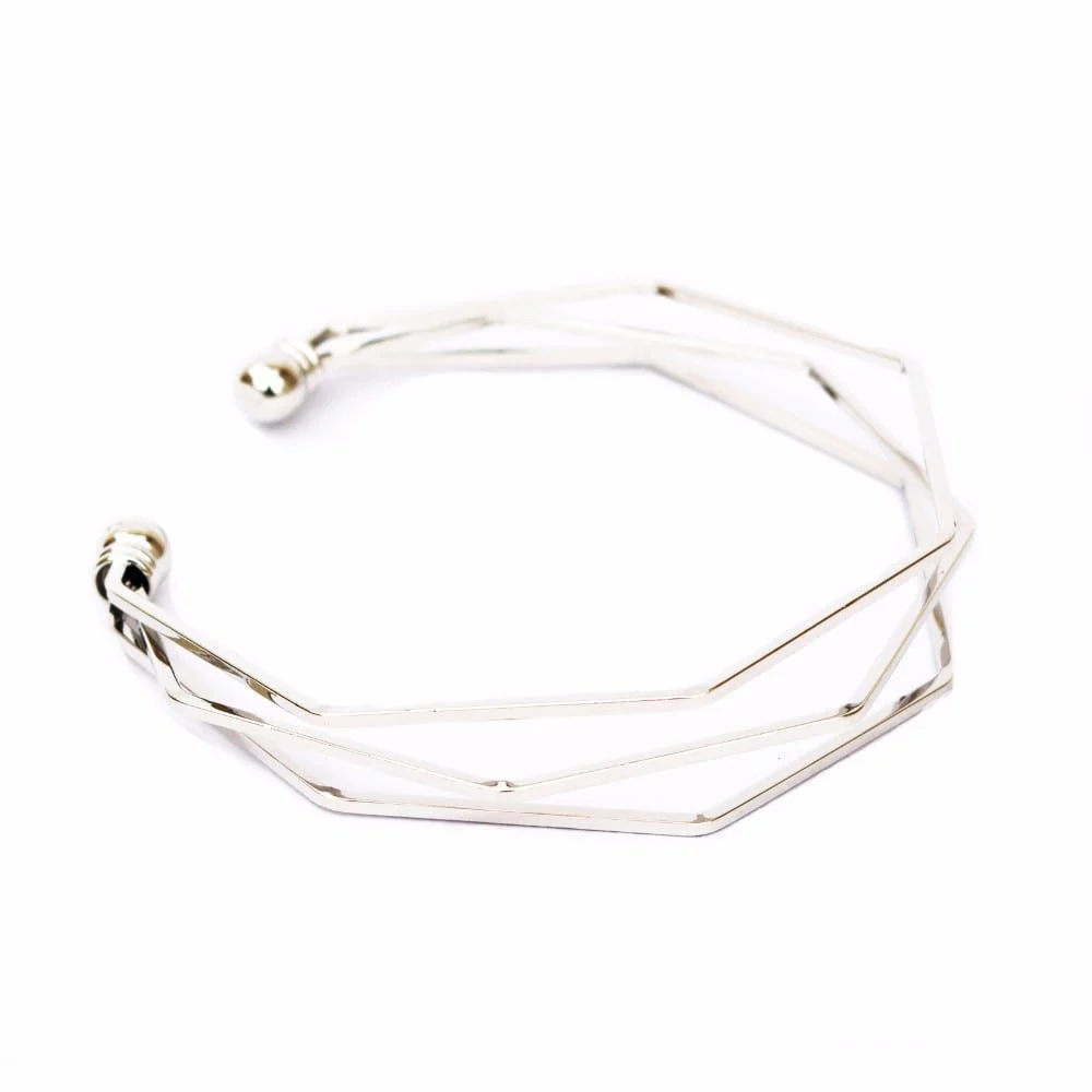 Hexagon Silver Bracelet - Image 3