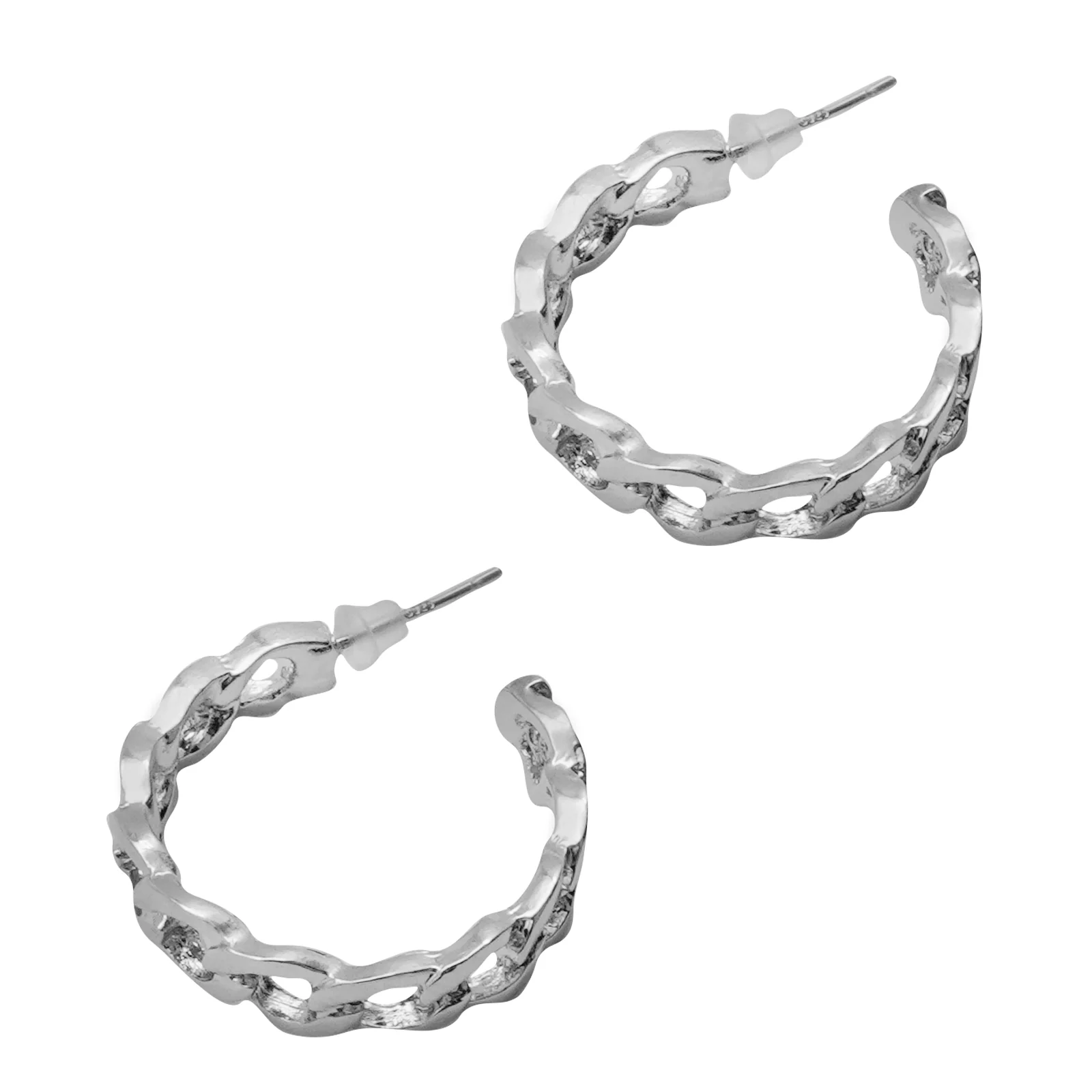 Hint Chain Link Silver Hoop - Image 5