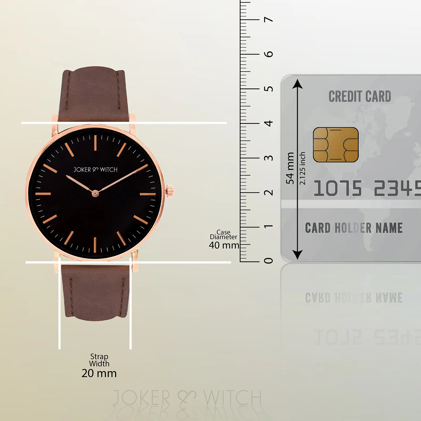 Hope Black Large Dial Brown PU Strap Women's Watch - Image 7