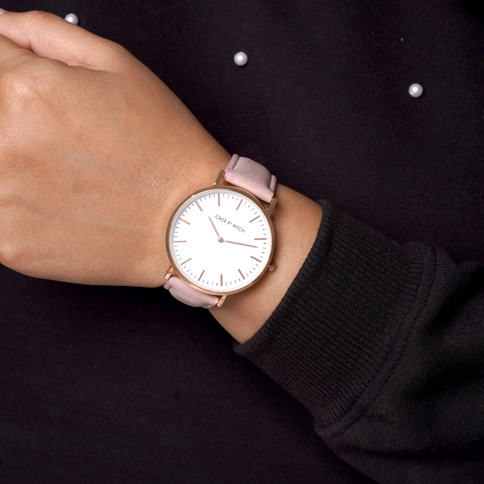 Hope White Large Dial Pink PU Strap Women's Watch - Image 5