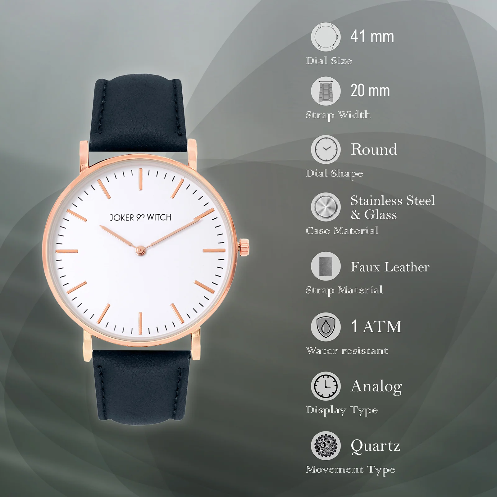 Hope White Large Dial Blue PU Strap Women's Watch - Image 6