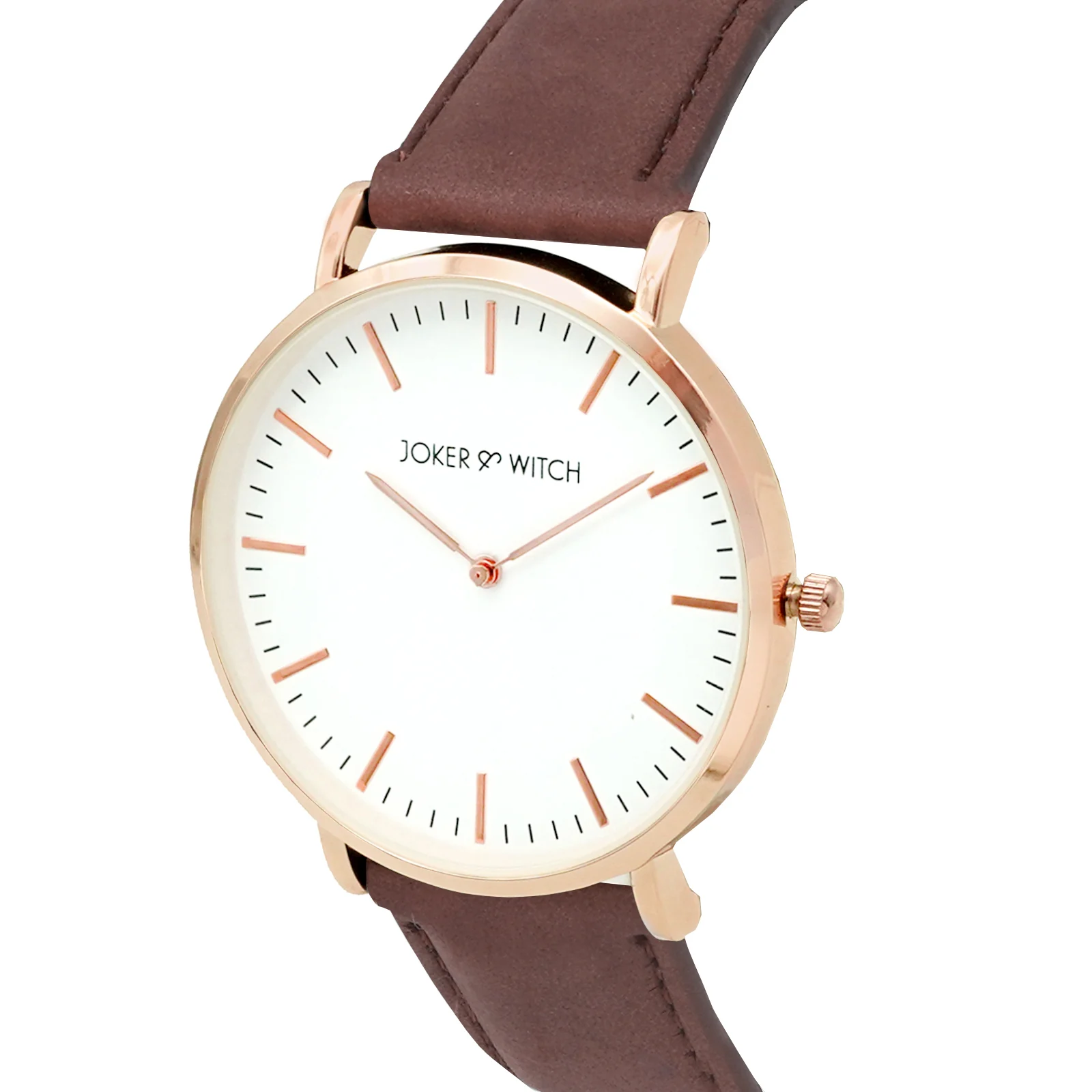 Hope White Large Dial Brown PU Strap Women's Watch - Image 2