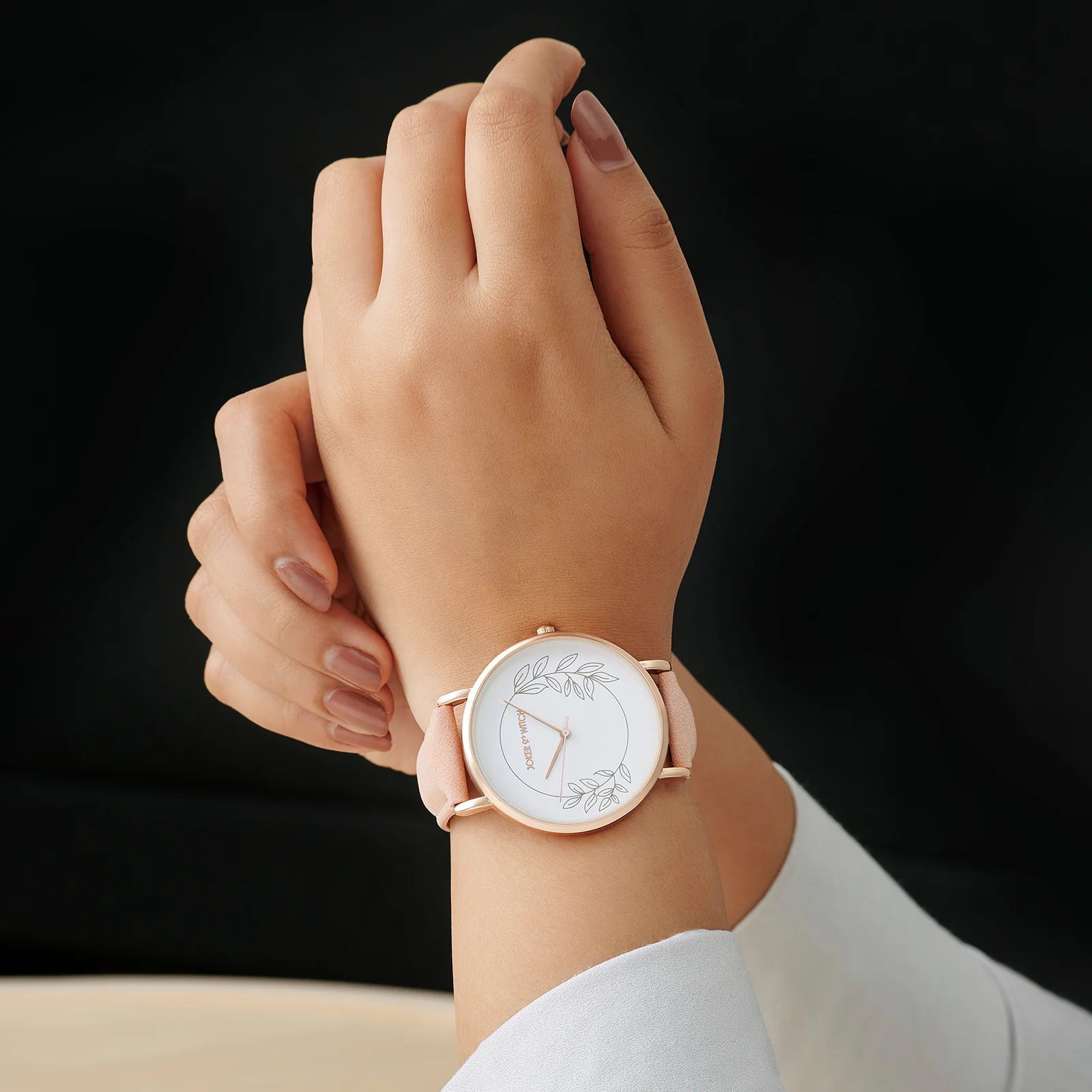Hope Printed Large Dial Pink PU Strap Women's Watch - Image 2