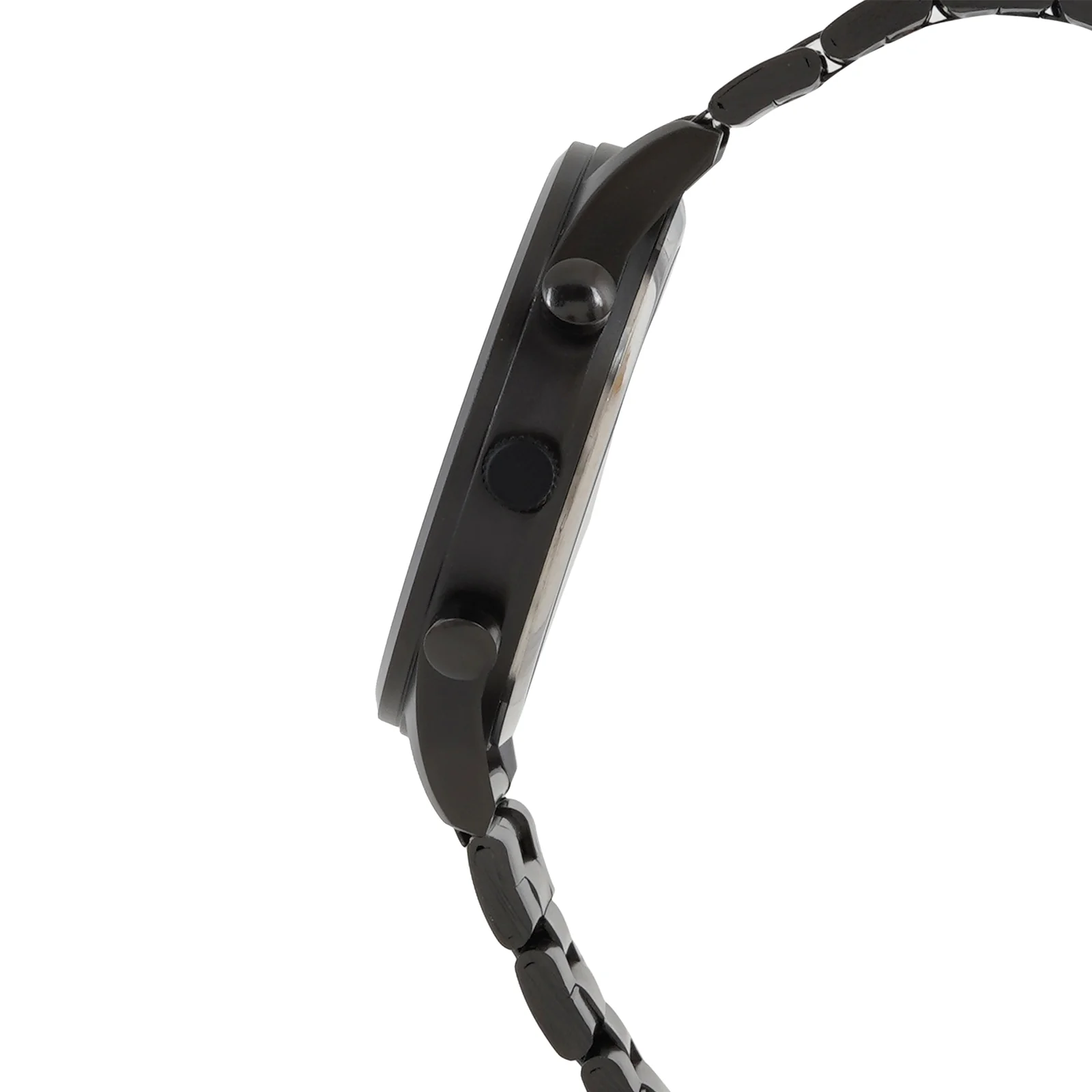 Hudson Black XLarge Dial Gunmetal Linked Chain Strap Men's Watch - Image 5