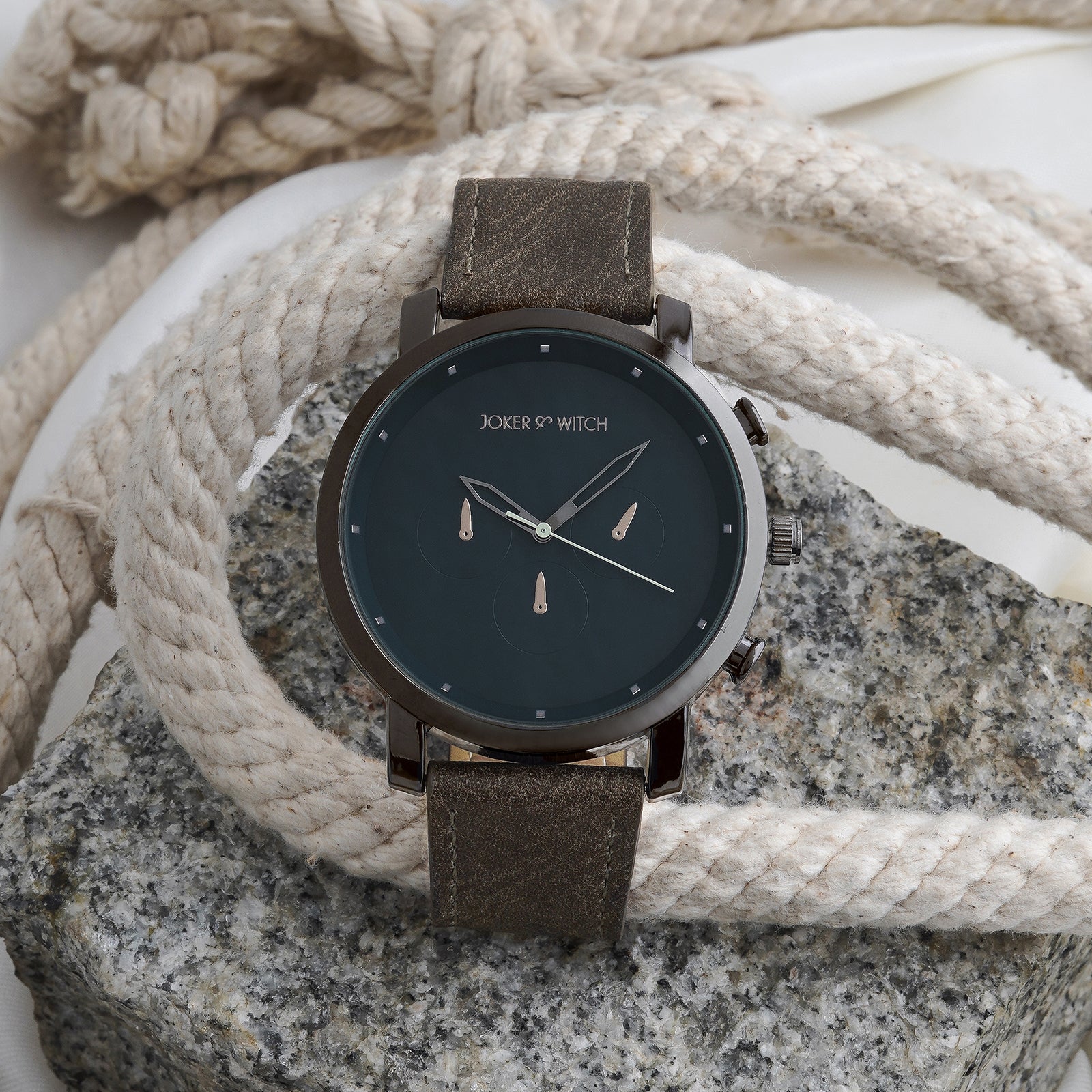 Hudson Blue XLarge Dial Gunmetal PU Strap Men's Watch - Image 2