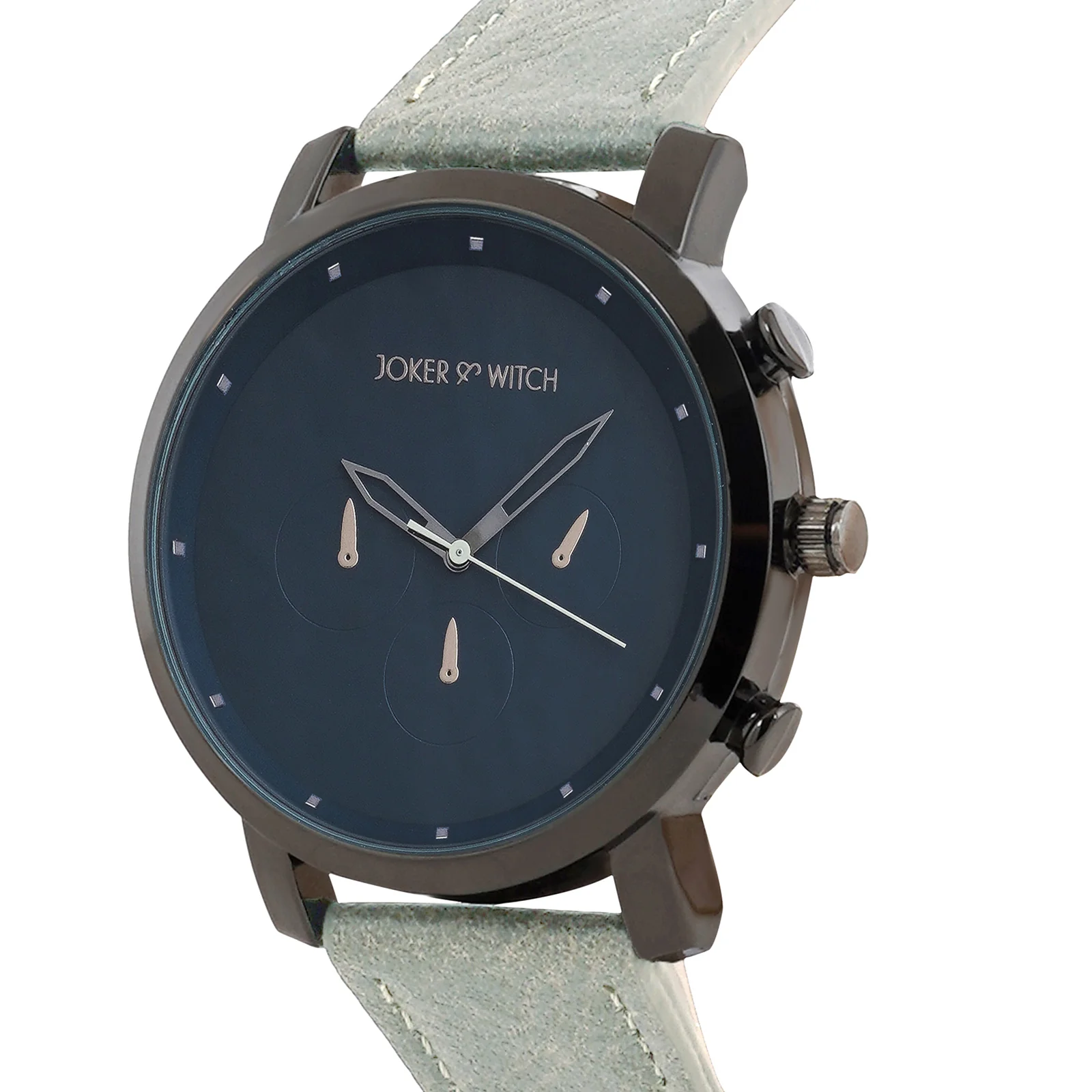 Hudson Blue XLarge Dial Grey PU Strap Men's Watch - Image 3