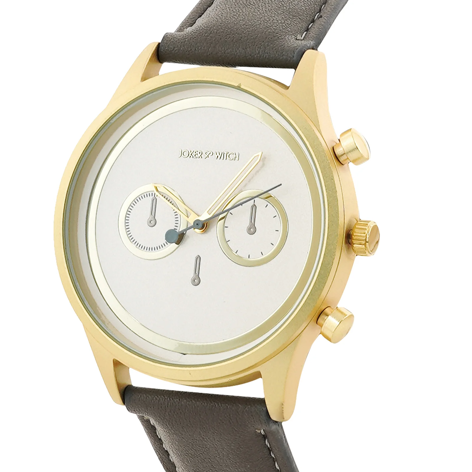 Hudson White XLarge Dial Grey PU Strap Men's Watch - Image 4