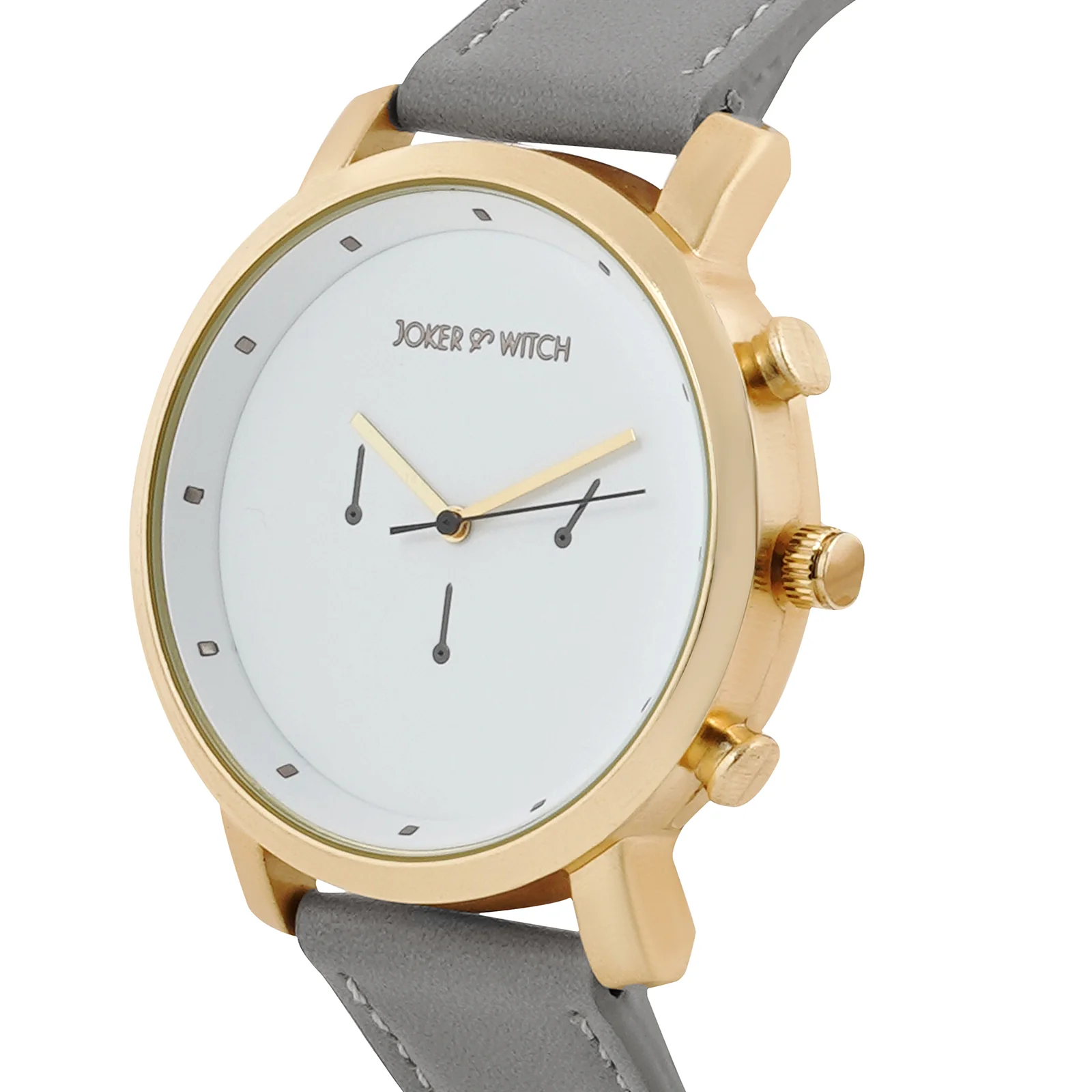 Hudson Gold White XLarge Dial Grey PU Strap Men's Watch - Image 4
