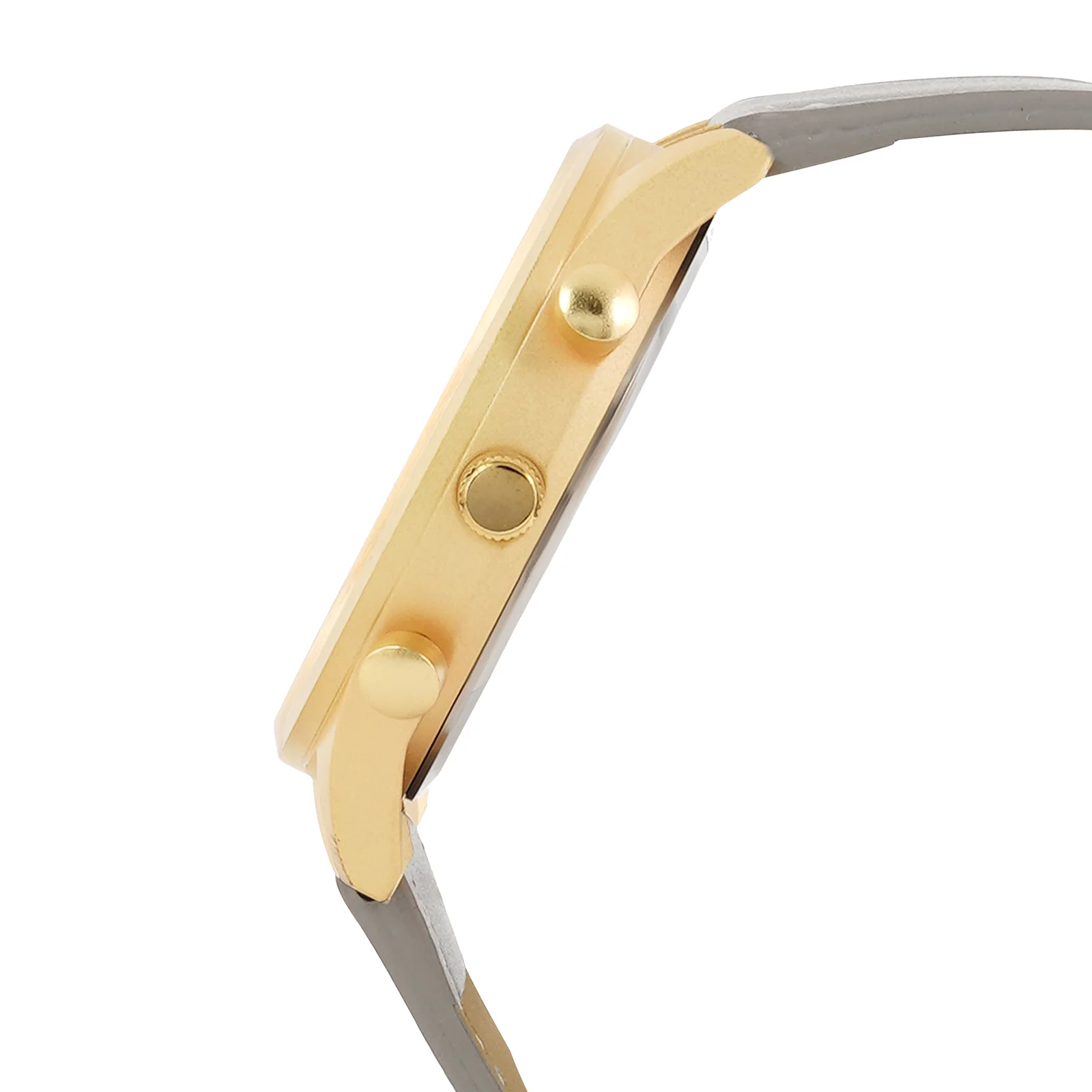 Hudson Gold White XLarge Dial Grey PU Strap Men's Watch - Image 5