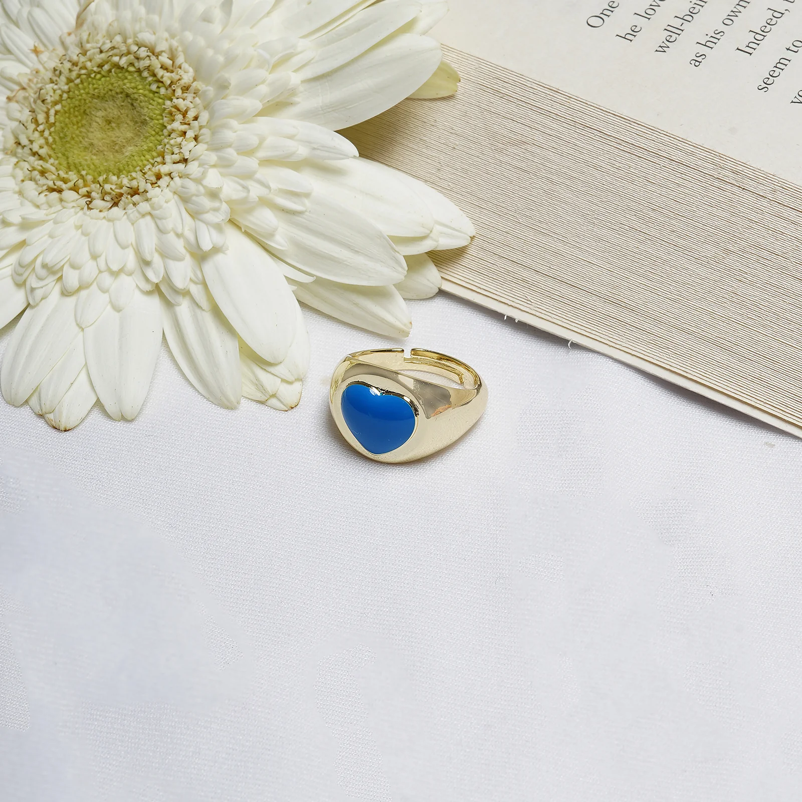 I Heart Blue Colour Pop Ring - Image 2