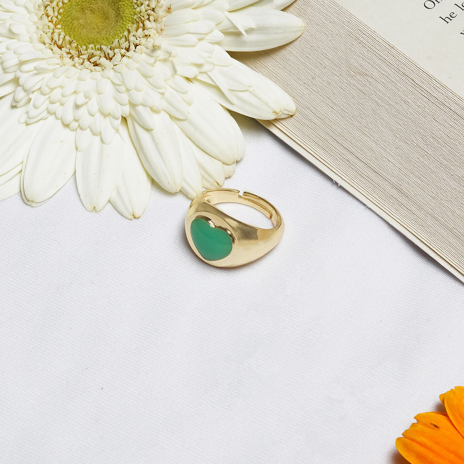 I Heart Green Colour Pop Ring - Image 2