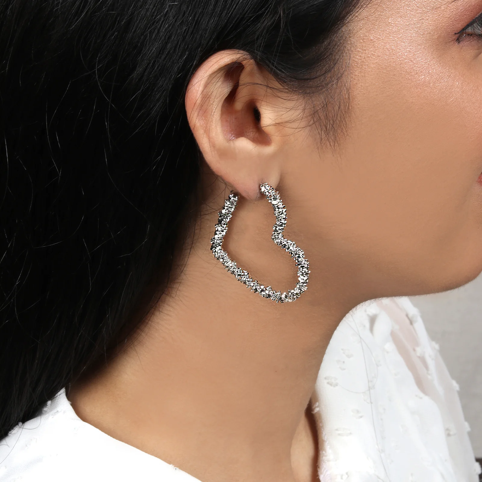 I Heart You Silver Bling Earrings - Image 2
