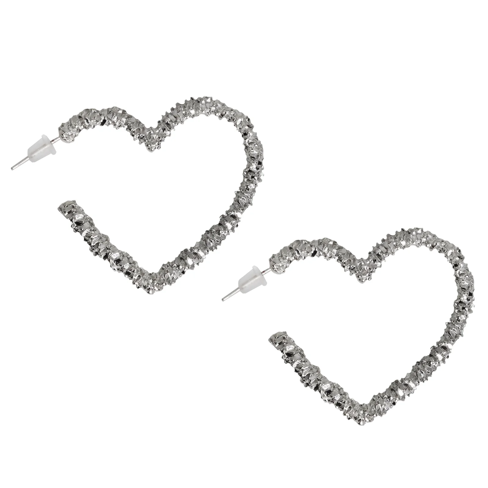 I Heart You Silver Bling Earrings - Image 3