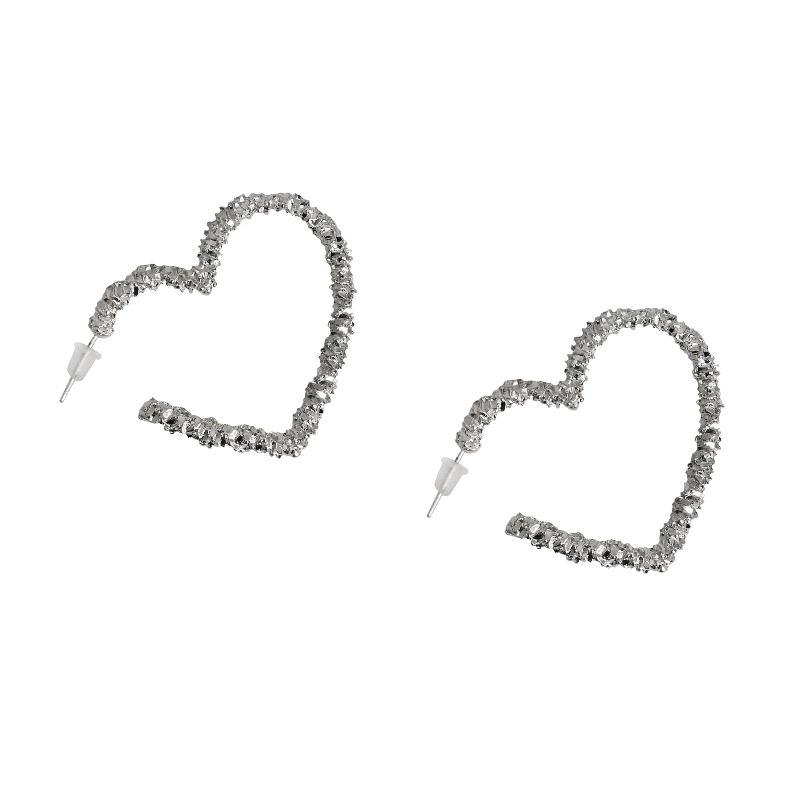 I Heart You Silver Bling Earrings - Image 4