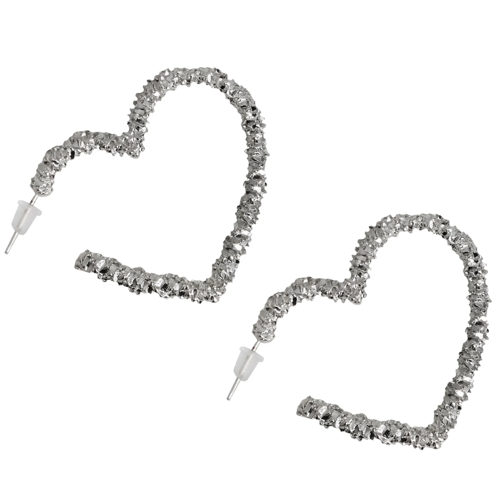 I Heart You Silver Bling Earrings - Image 5