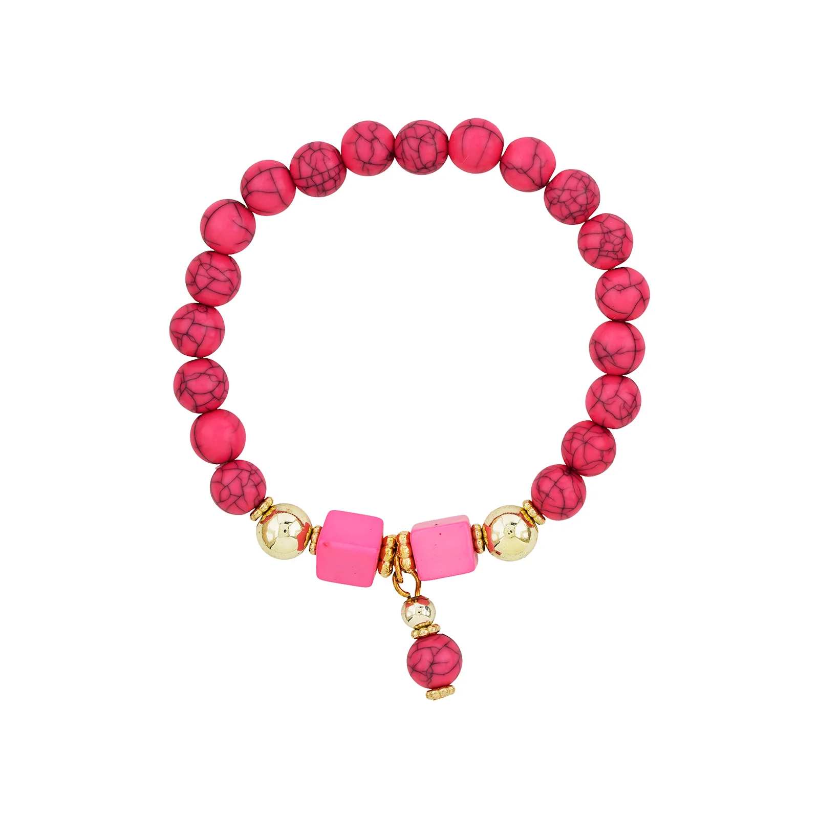 I Knew You Were Trouble Dark Pink Beaded Bracelet - Image 4