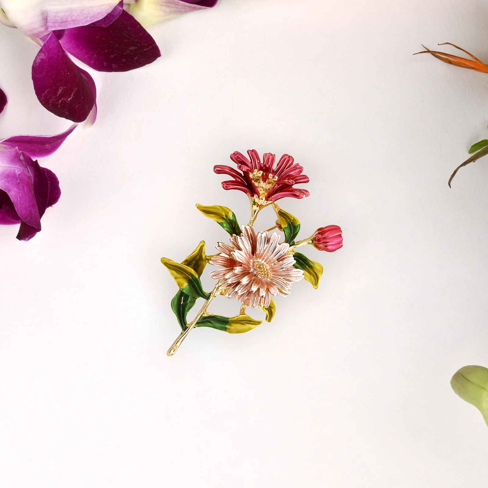 Idylla Powder Pink Floral Brooch - Image 2