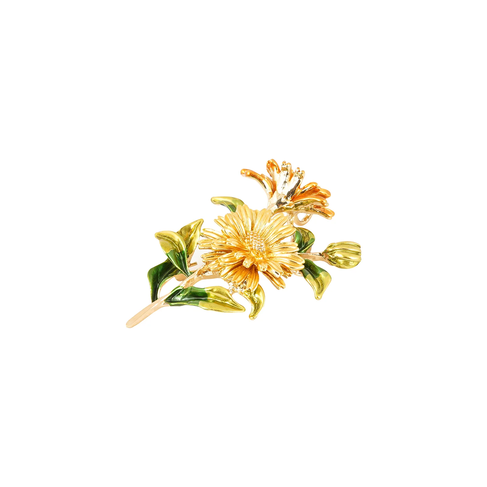 Idylla Yellow And Green Floral Brooch - Image 3