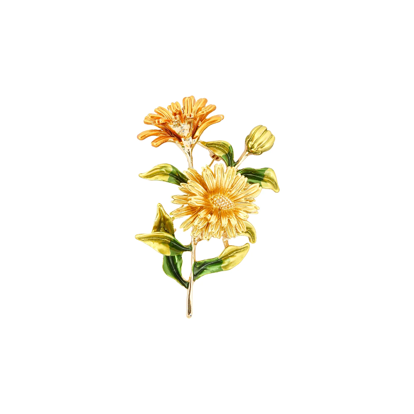 Idylla Yellow And Green Floral Brooch - Image 4