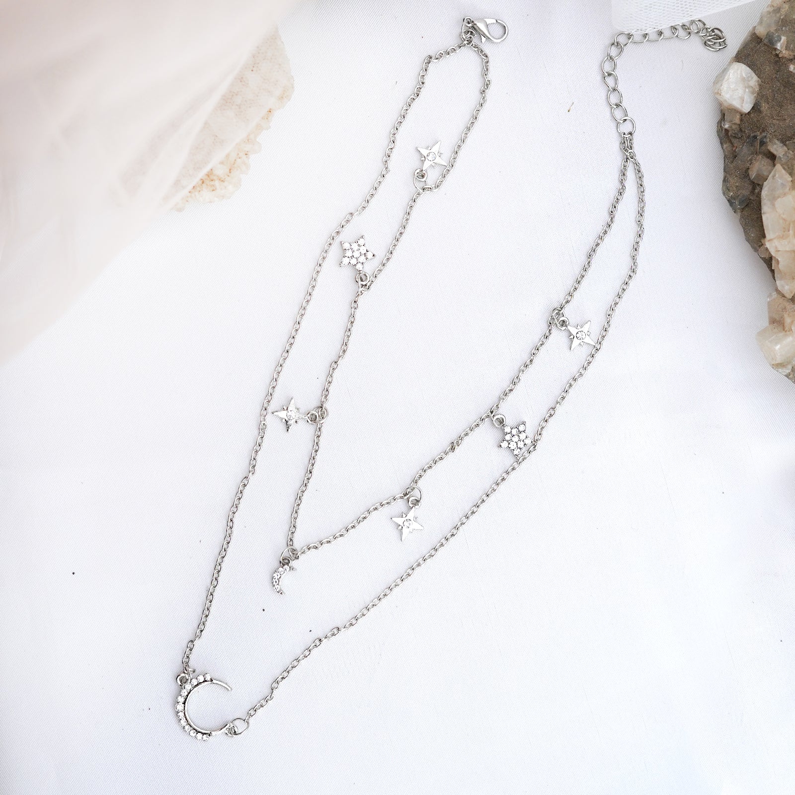 In The Stars Silver Layered Necklace - Image 3