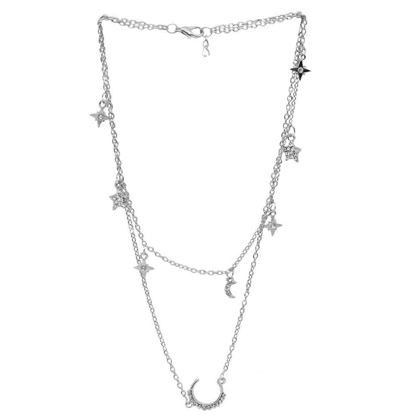 In The Stars Silver Layered Necklace - Image 4