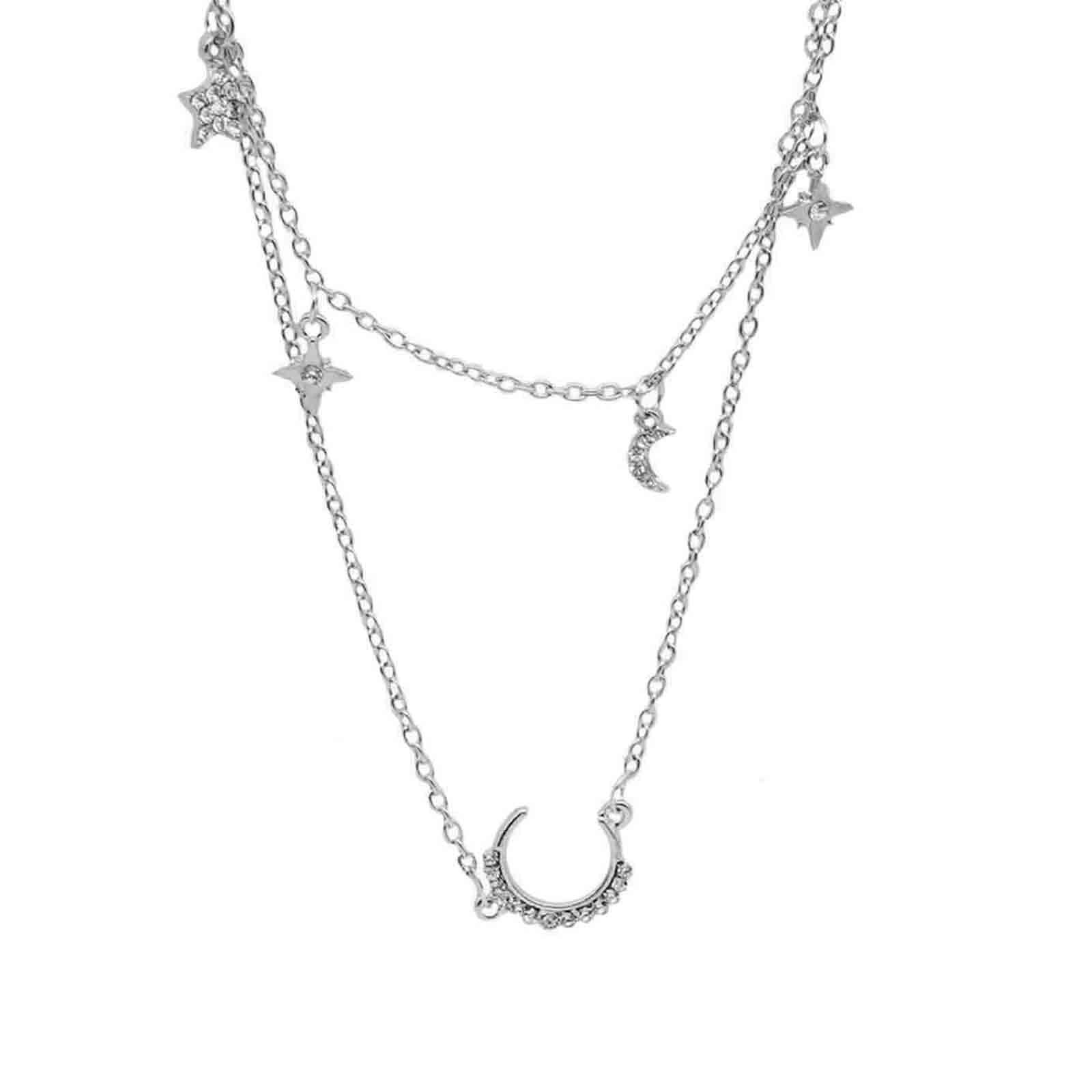 In The Stars Silver Layered Necklace - Image 5