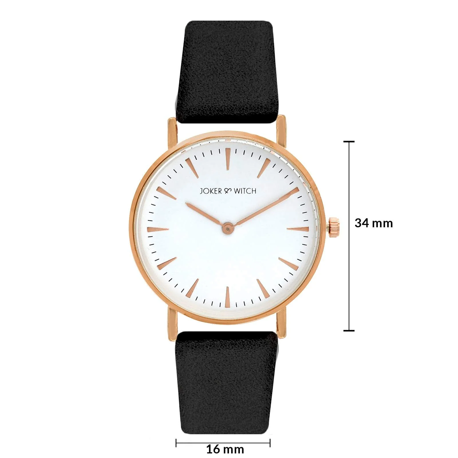 Ines White Medium Dial Black PU Strap Women's Watch - Image 4