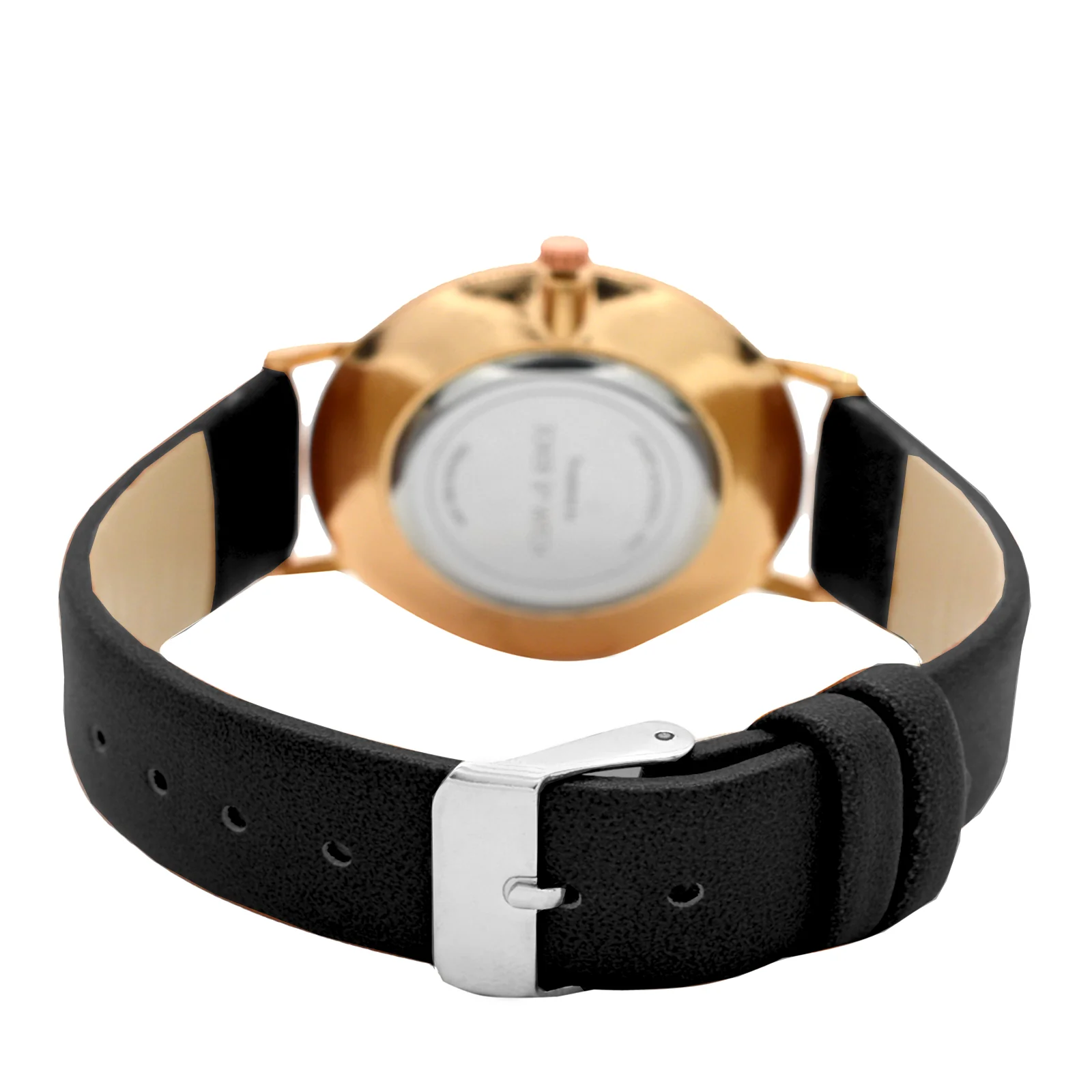 Ines White Medium Dial Black PU Strap Women's Watch - Image 7