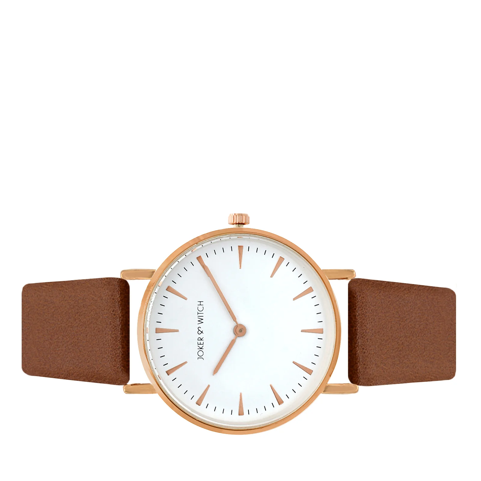 Ines White Medium Dial Tan PU Strap Women's Watch - Image 4