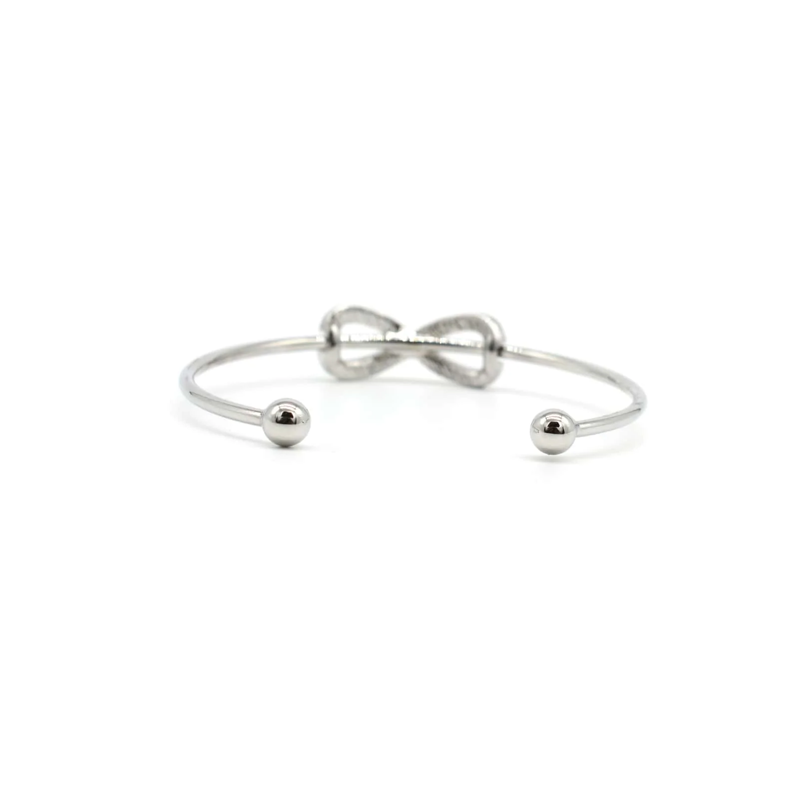 Infinity Open Cuff Silver Bracelet - Image 3