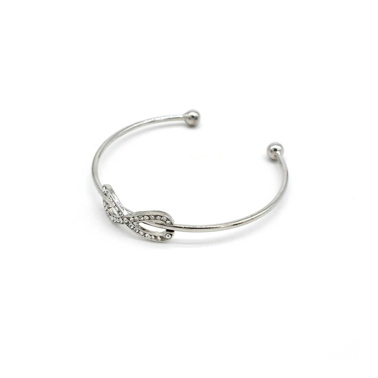 Infinity Open Cuff Silver Bracelet - Image 4