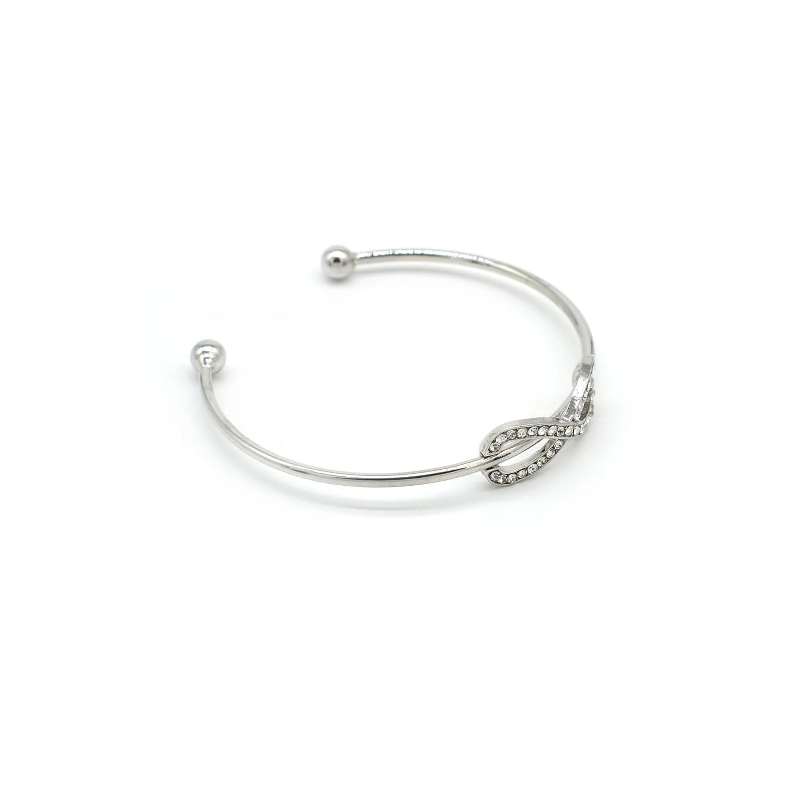 Infinity Open Cuff Silver Bracelet - Image 5