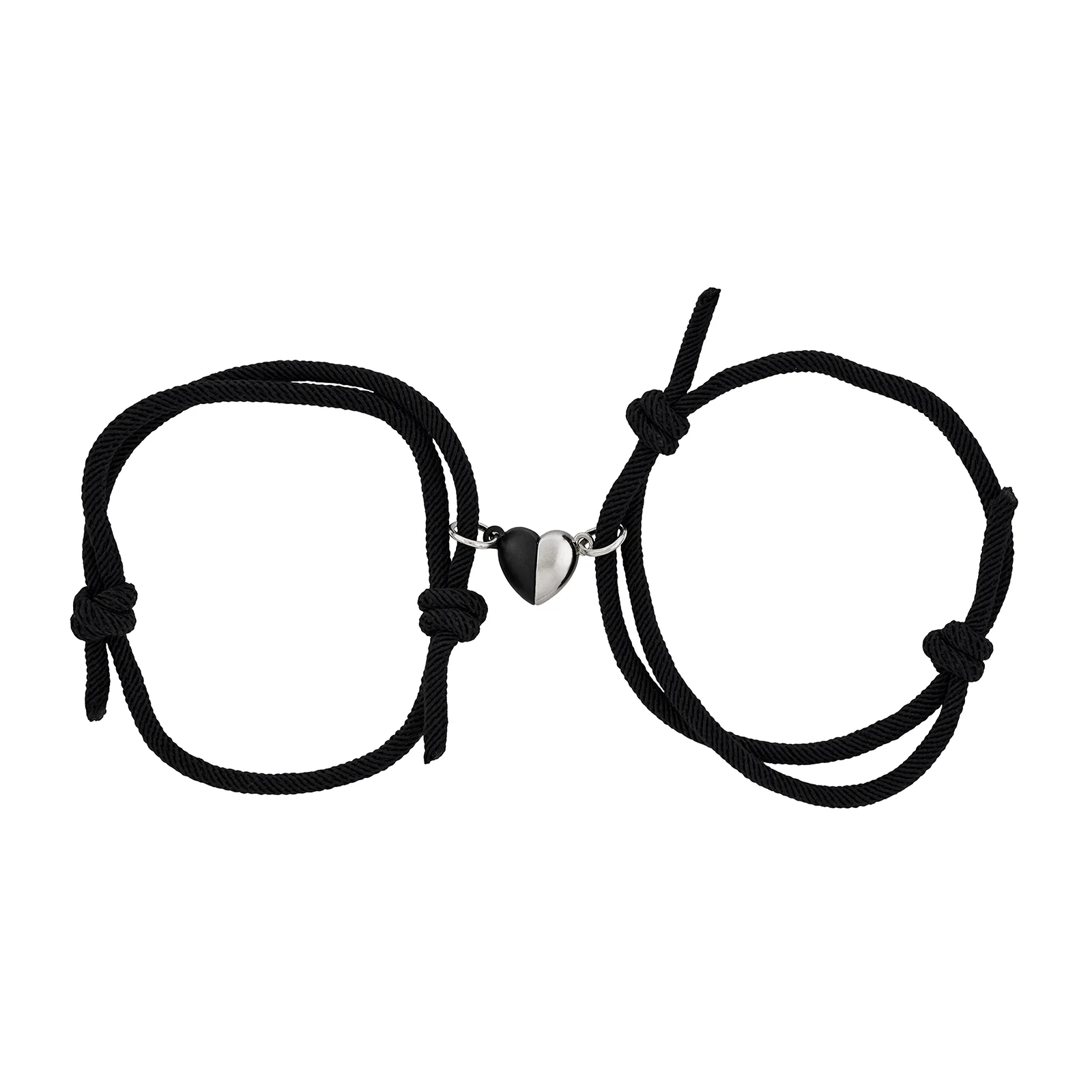Invisible String Black Couple Beaded Bracelet - Image 3