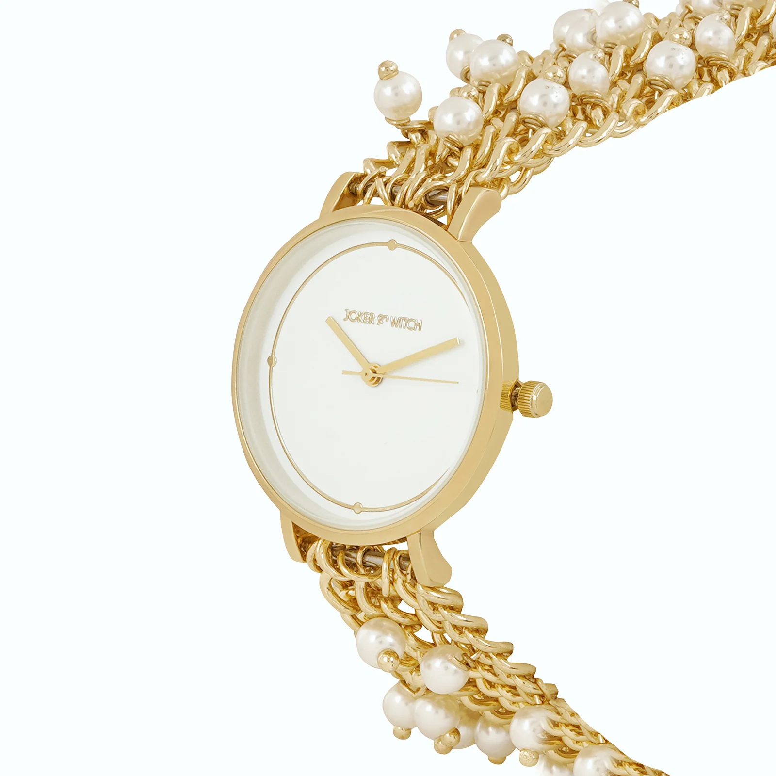 Isadora White Medium Dial Gold Pearl Strap Women's Watch - Image 5