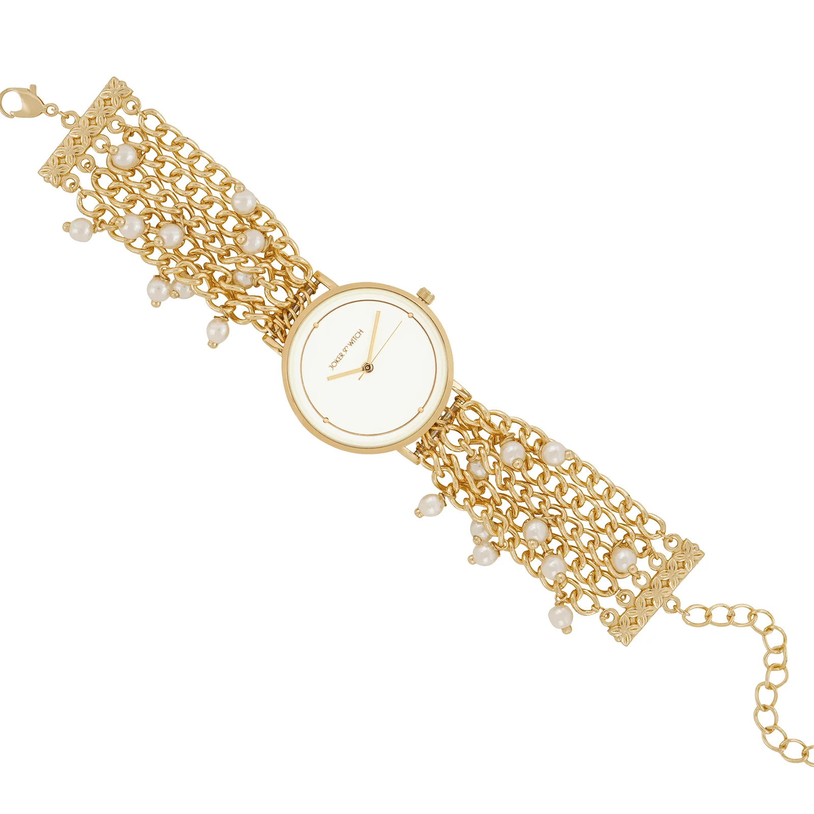 Isadora White Medium Dial Gold Pearl Strap Women's Watch - Image 7