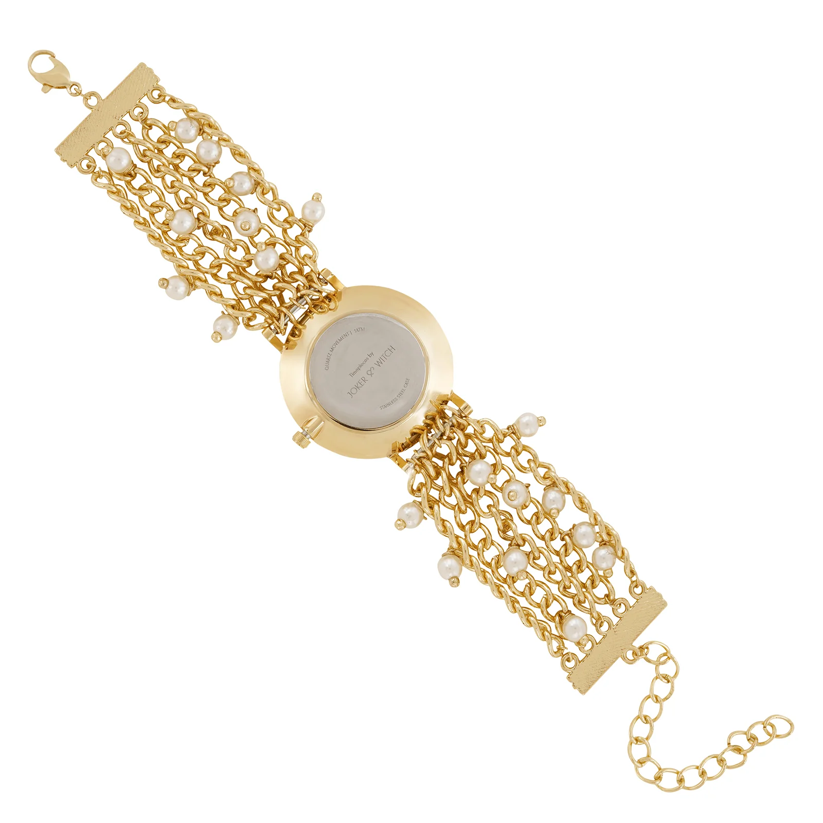 Isadora White Medium Dial Gold Pearl Strap Women's Watch - Image 8