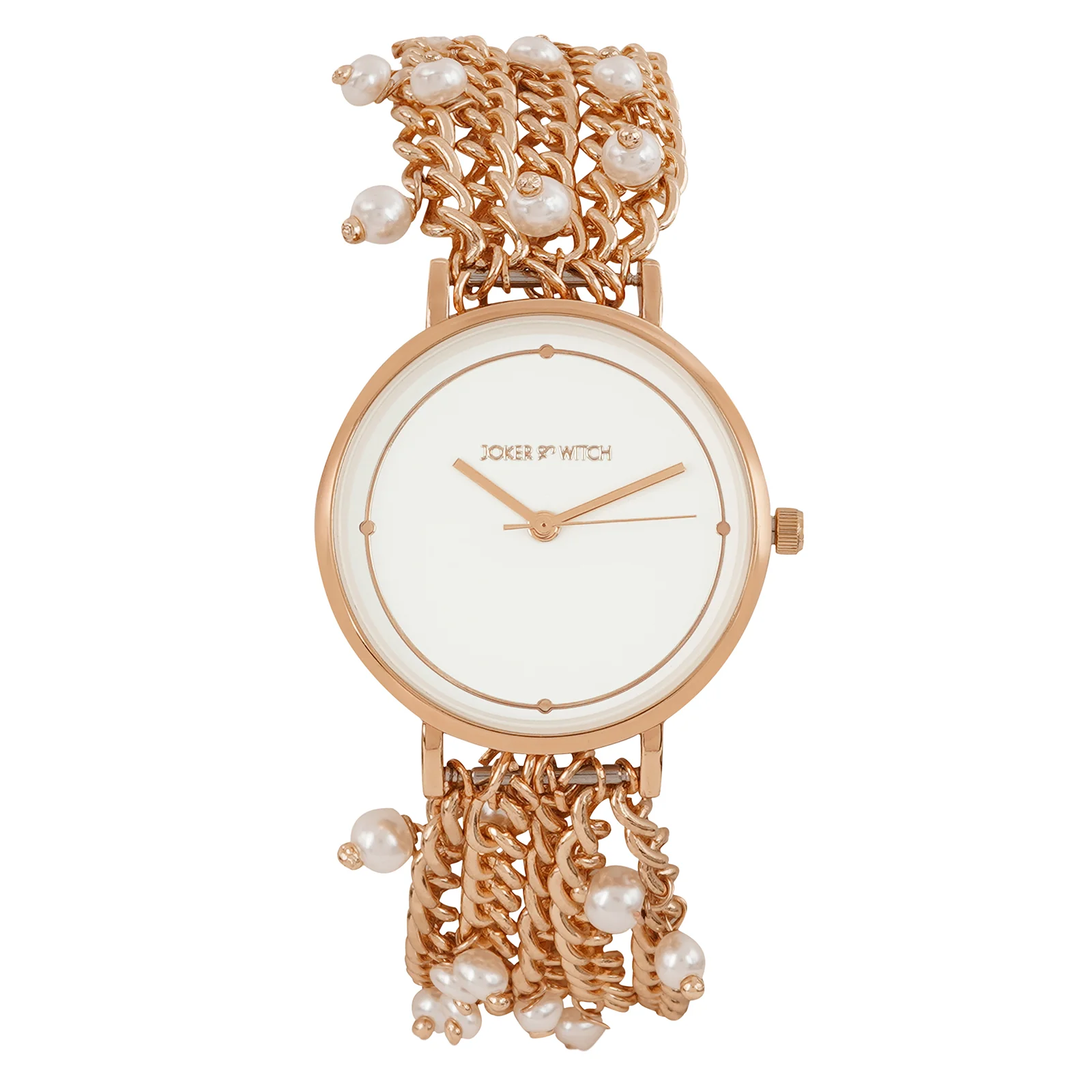 Isadora White Medium Dial Rose Gold Pearl Strap Women's Watch - Image 4
