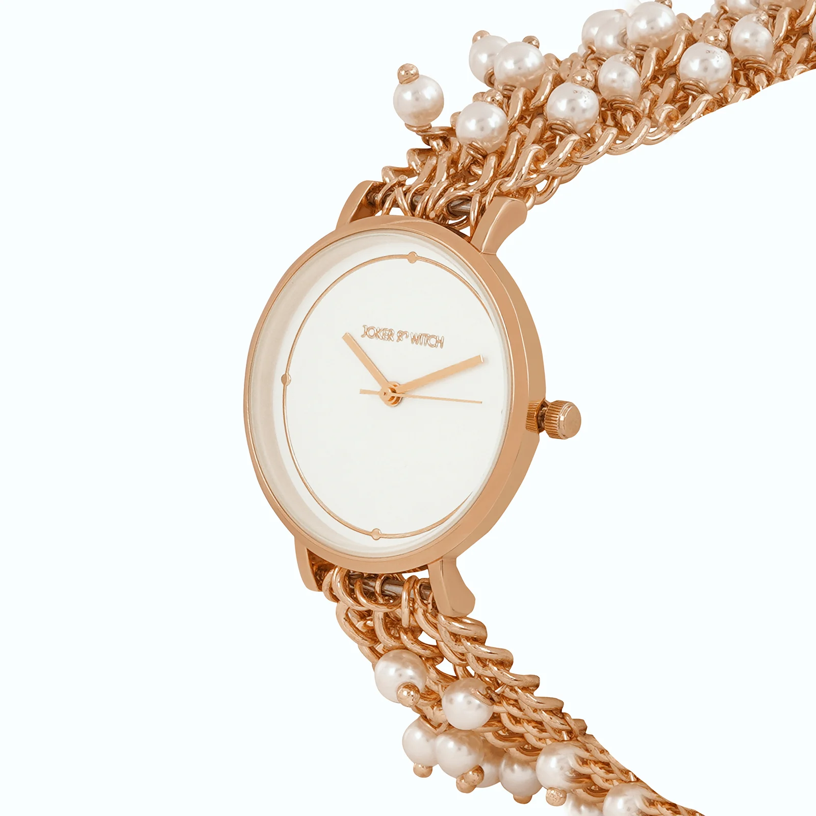 Isadora White Medium Dial Rose Gold Pearl Strap Women's Watch - Image 5