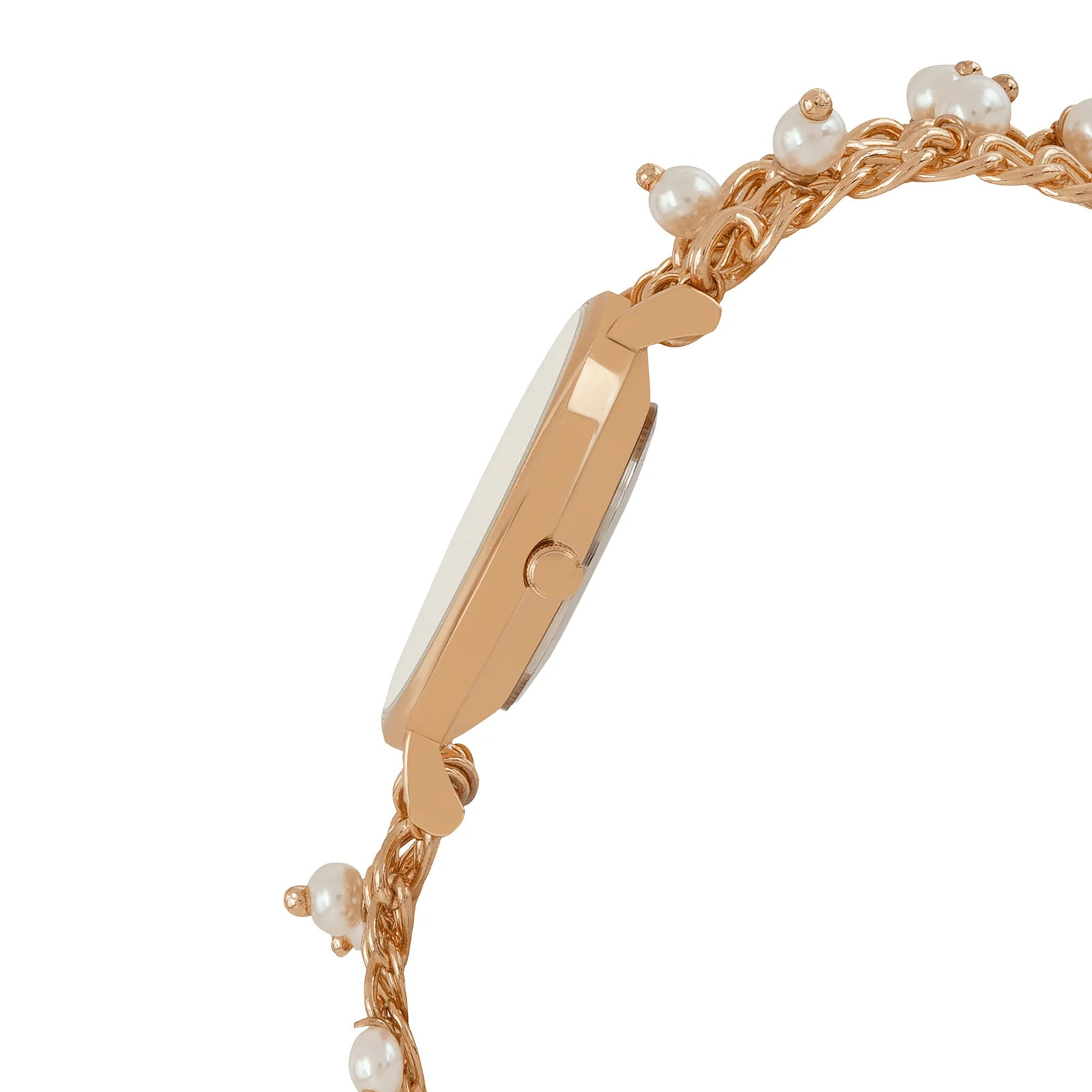 Isadora White Medium Dial Rose Gold Pearl Strap Women's Watch - Image 6