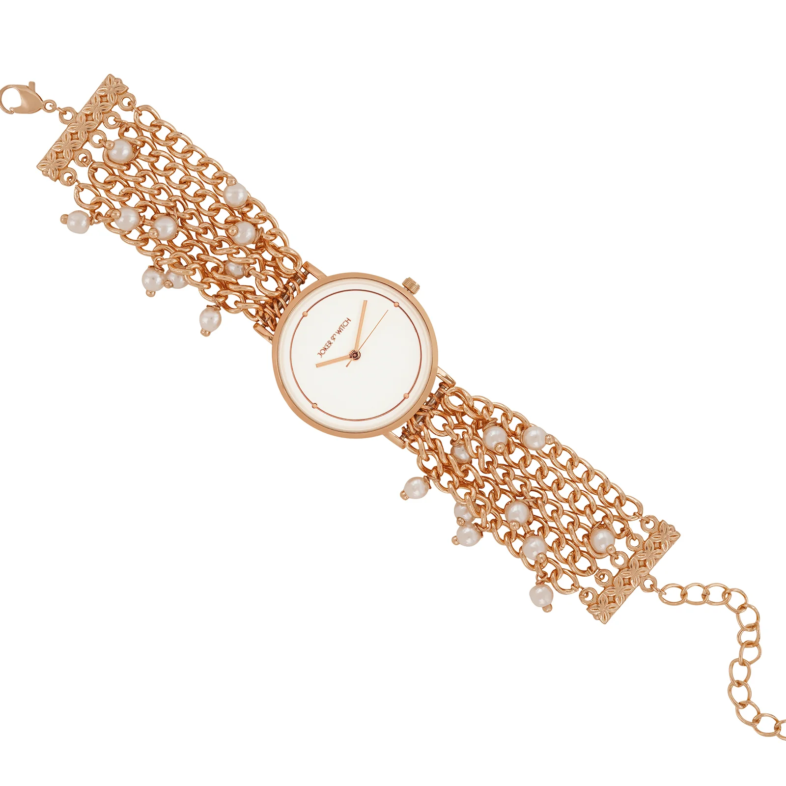 Isadora White Medium Dial Rose Gold Pearl Strap Women's Watch - Image 7