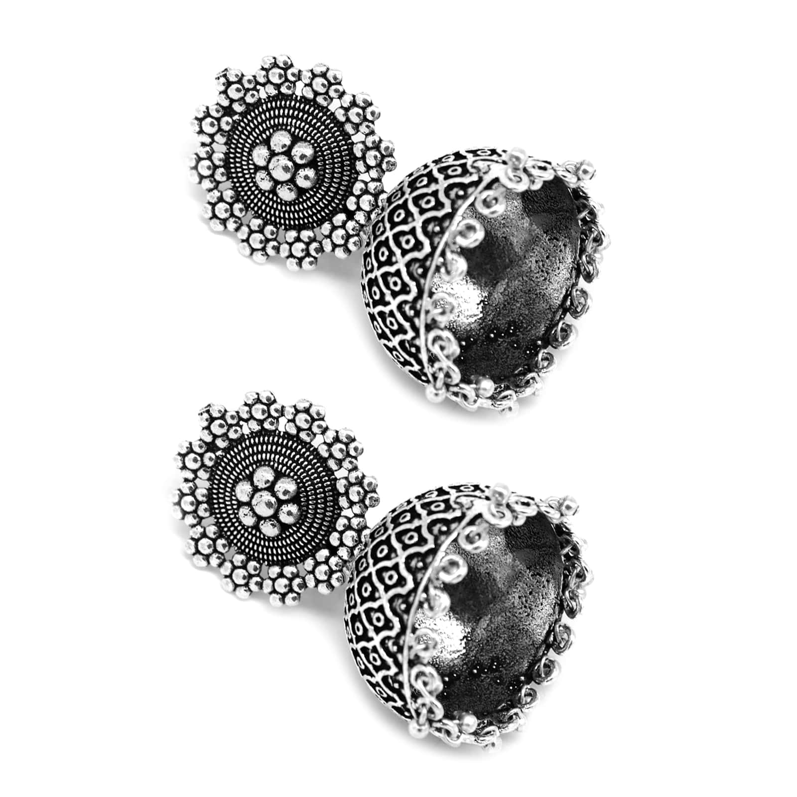 Ishani Silver Oxidized Jhumki - Image 4
