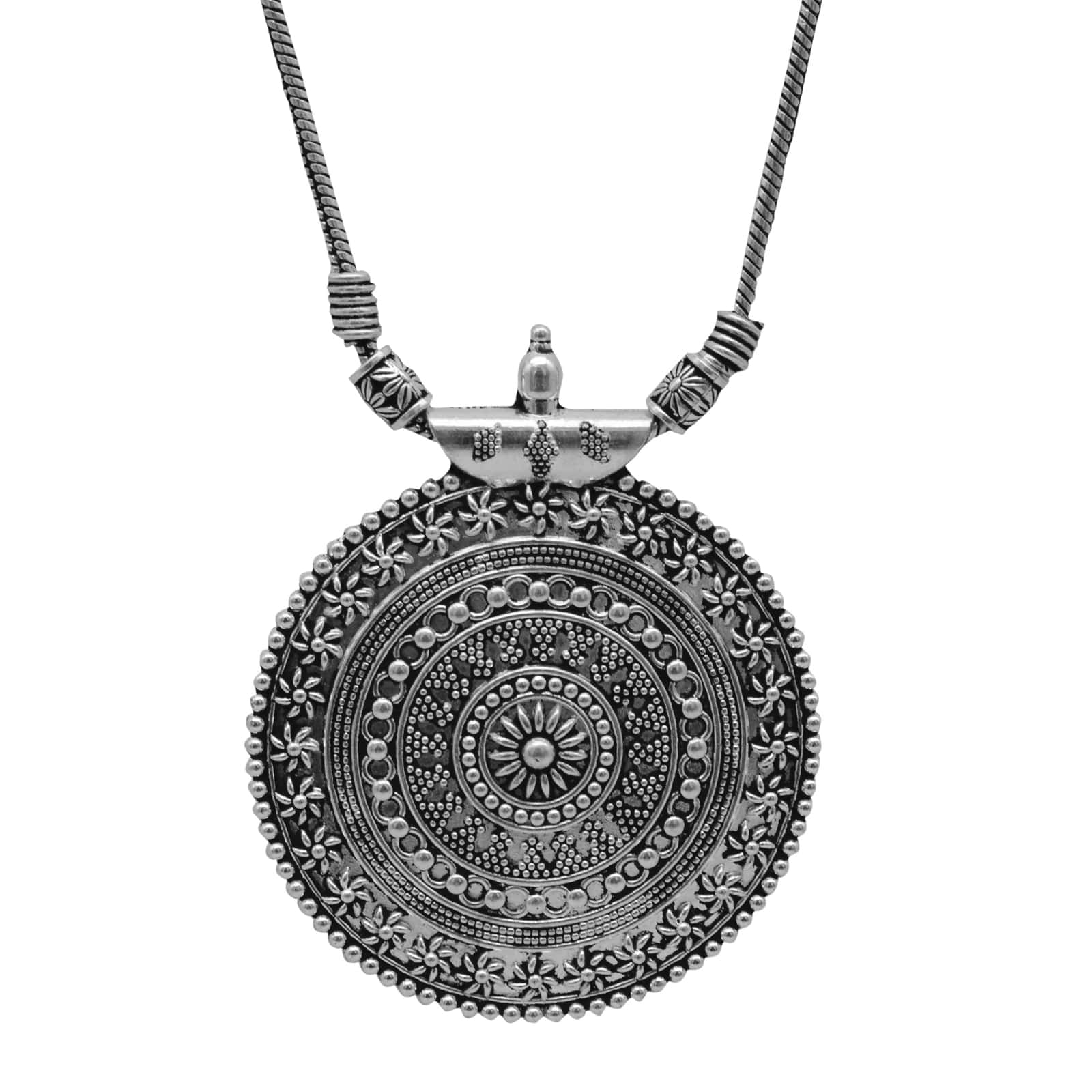 Ishya Silver Oxidized Necklace - Image 4